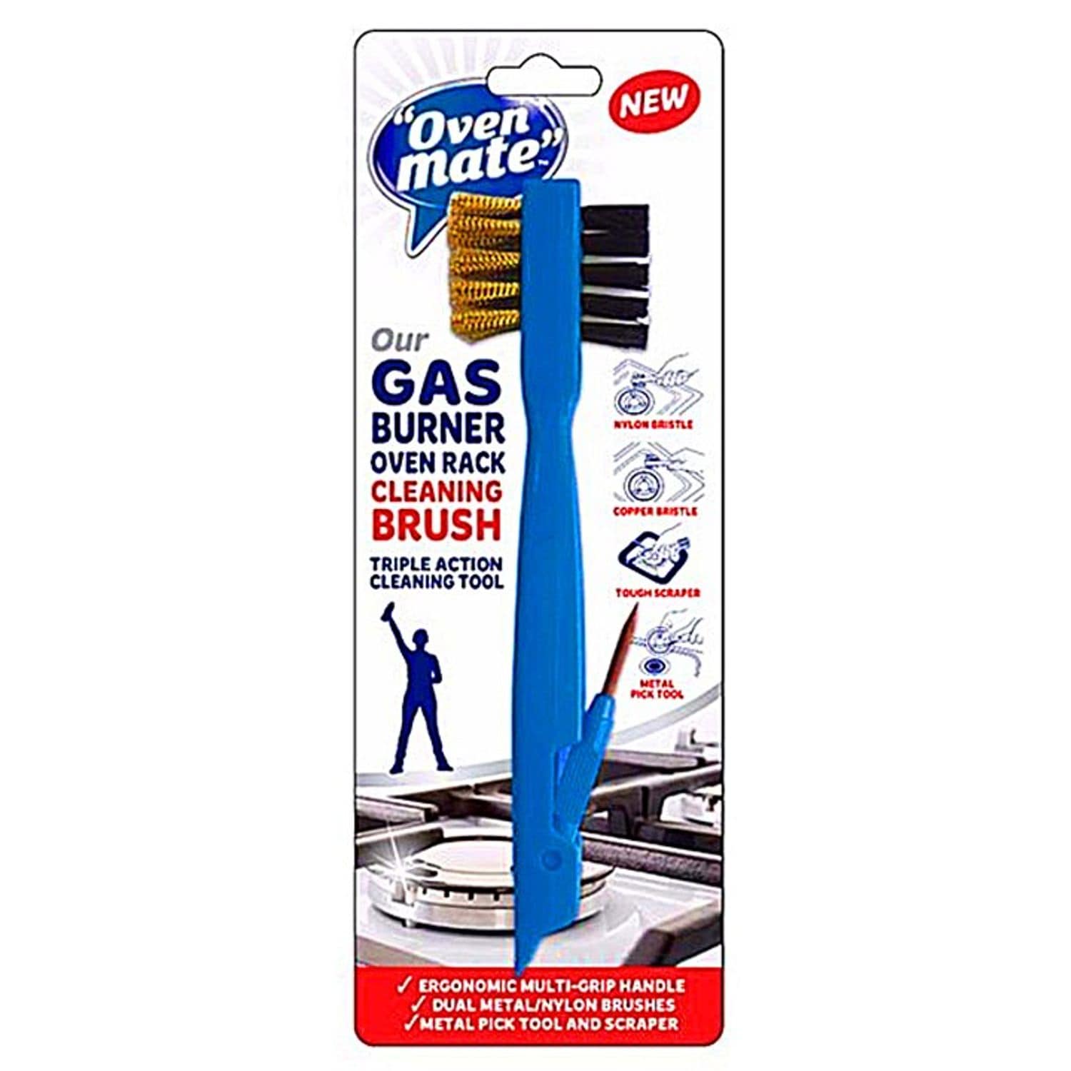 Amtech Oven Mate Gas Burner & Rack Brush