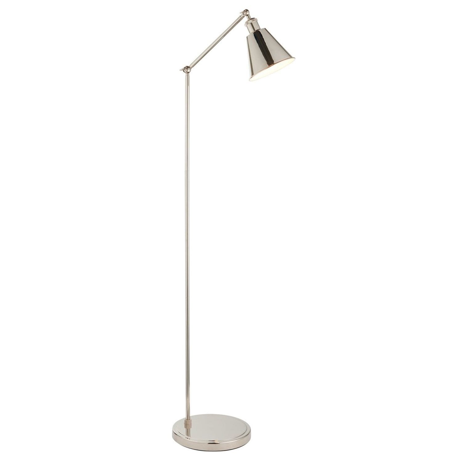 Endon Hal Task Floor Lamp - Bright Nickel Plate 1x E27