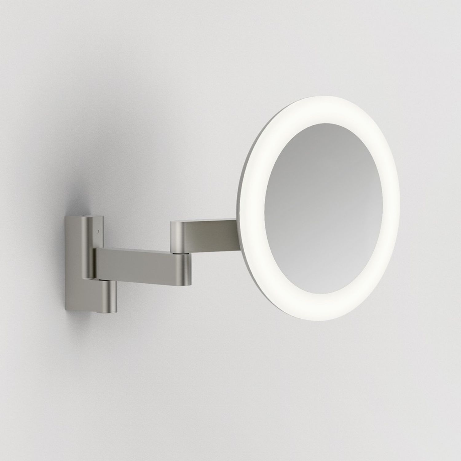 Astro Lighting Niimi Bathroom Round Led Magnifying Mirror - Matt Nickel IP44