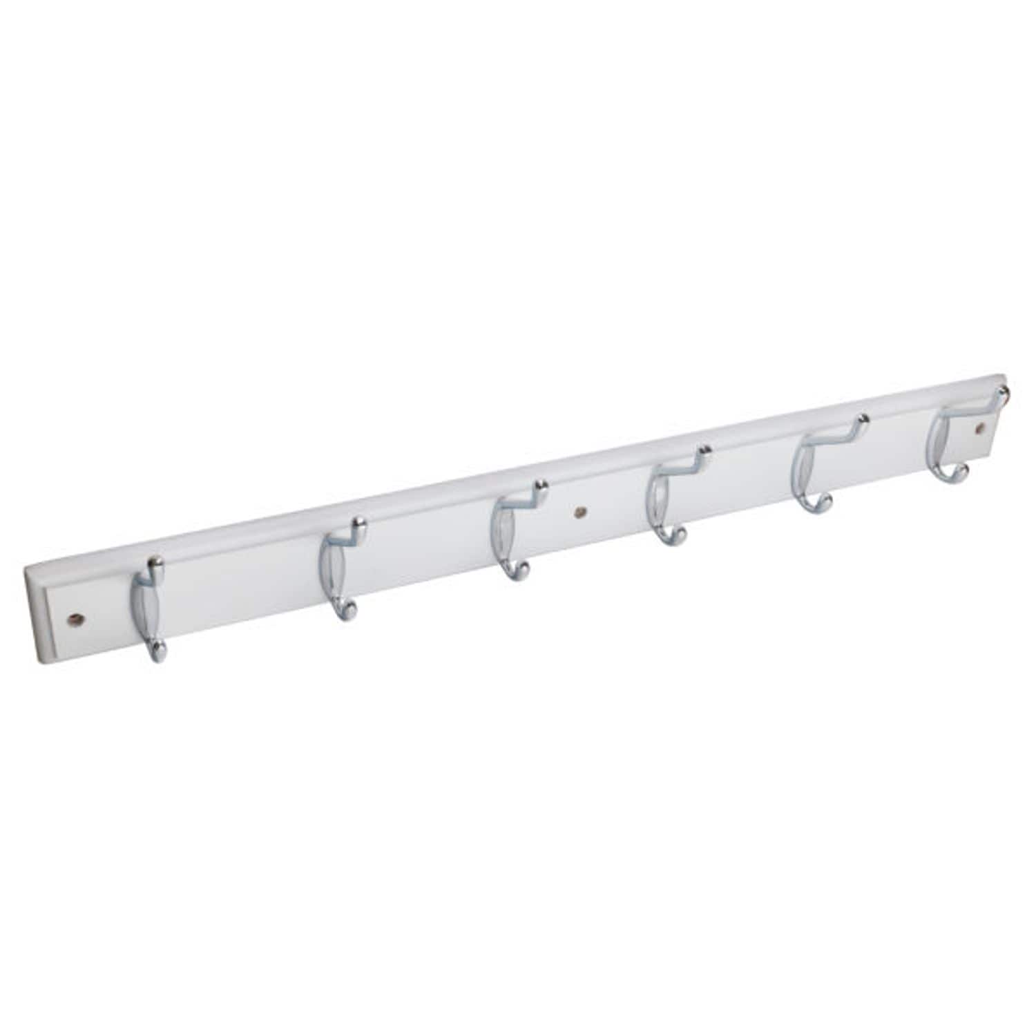 Eclipse Hook Board x 6 Chrome Hooks 680mm - White