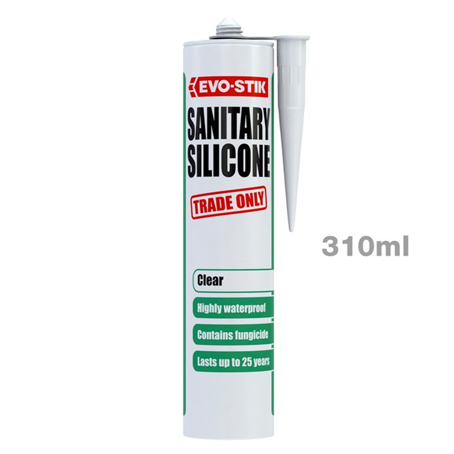 Amtech Evo-Stik Sanitary Silicon Sealant Clear C20