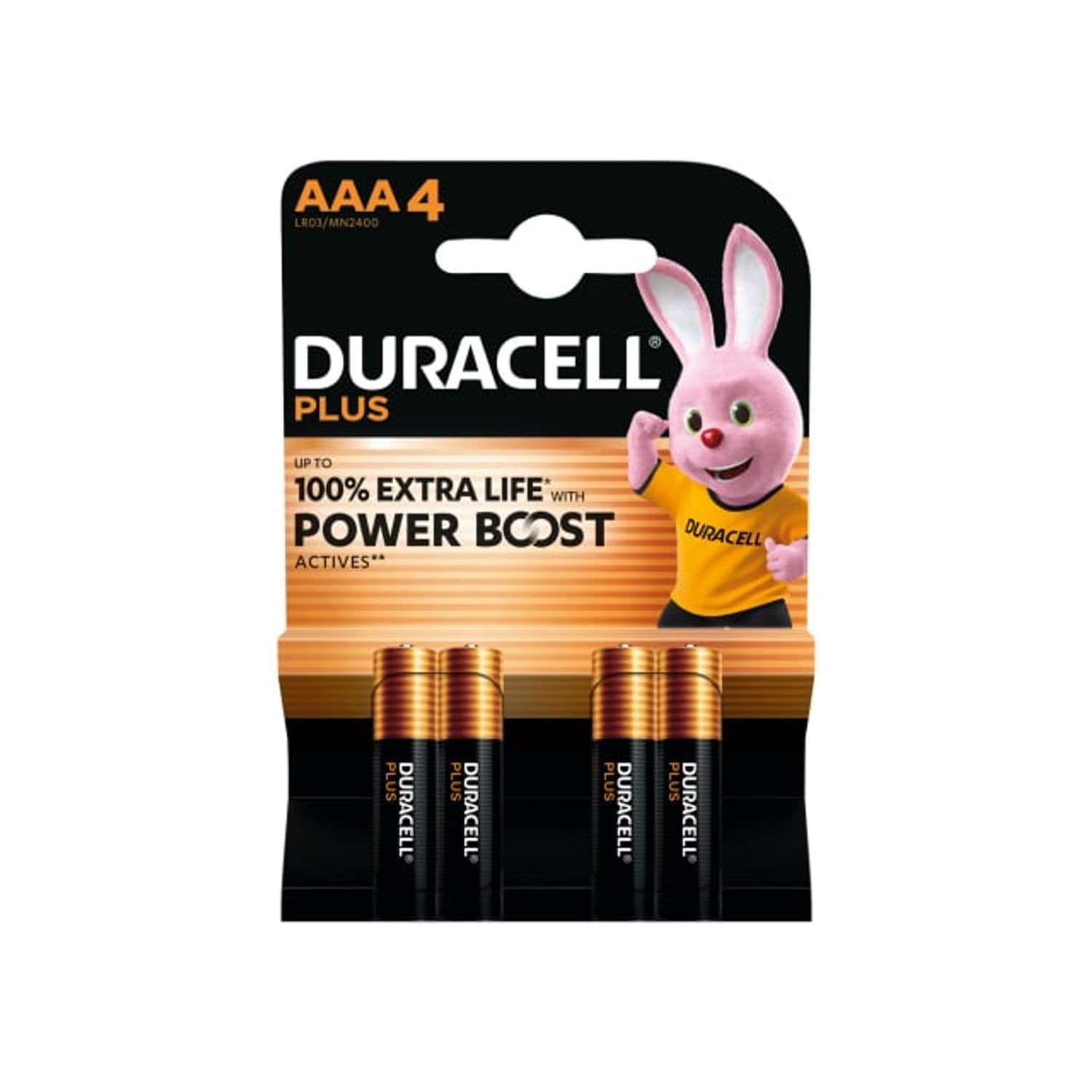 Duracell AAA Cell Plus with Power Boost Batteries Pack of 4