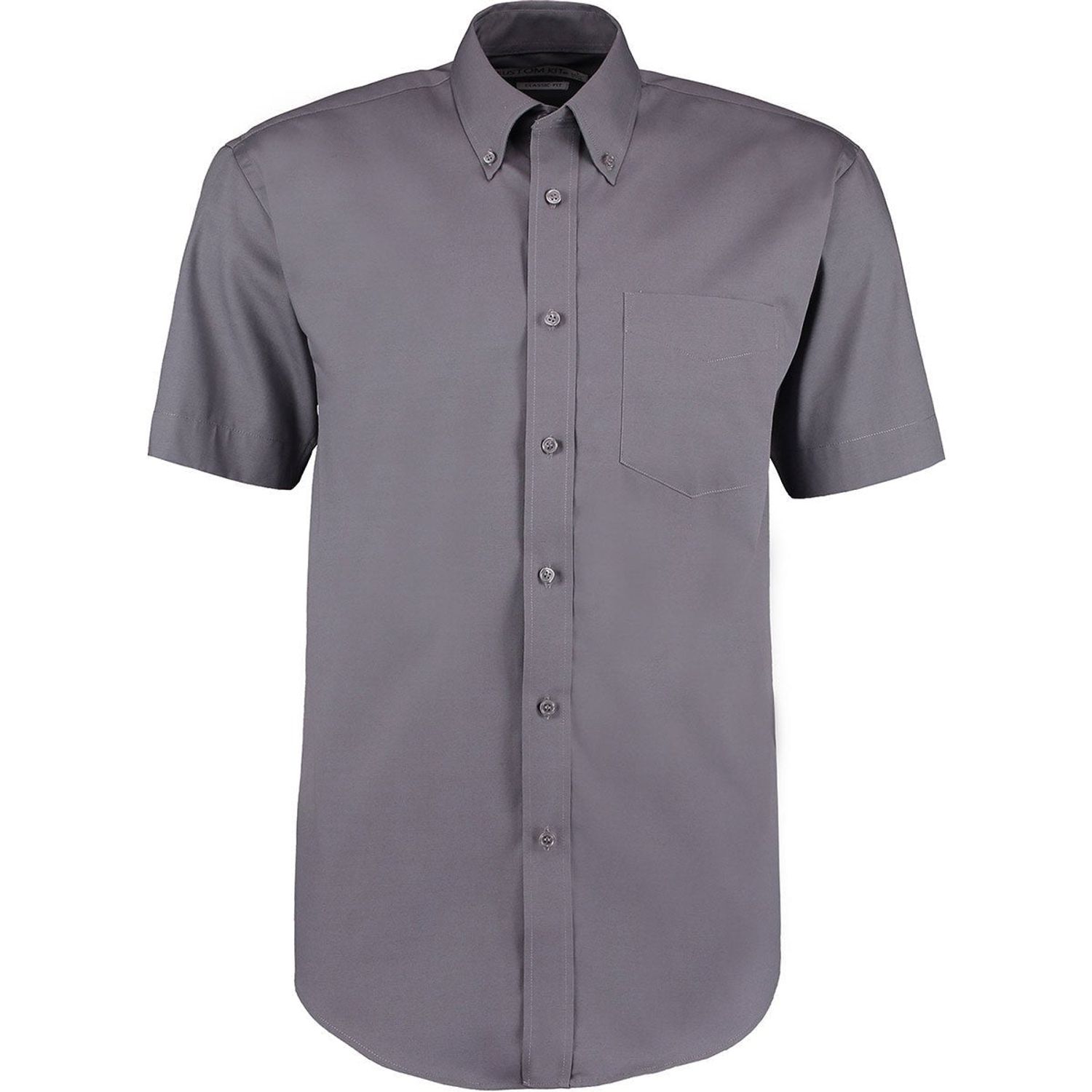 Hazkit Men S Charcoal Short Sleeve Oxford Shirt RAL KK109CHAR14.5 Size 14.5