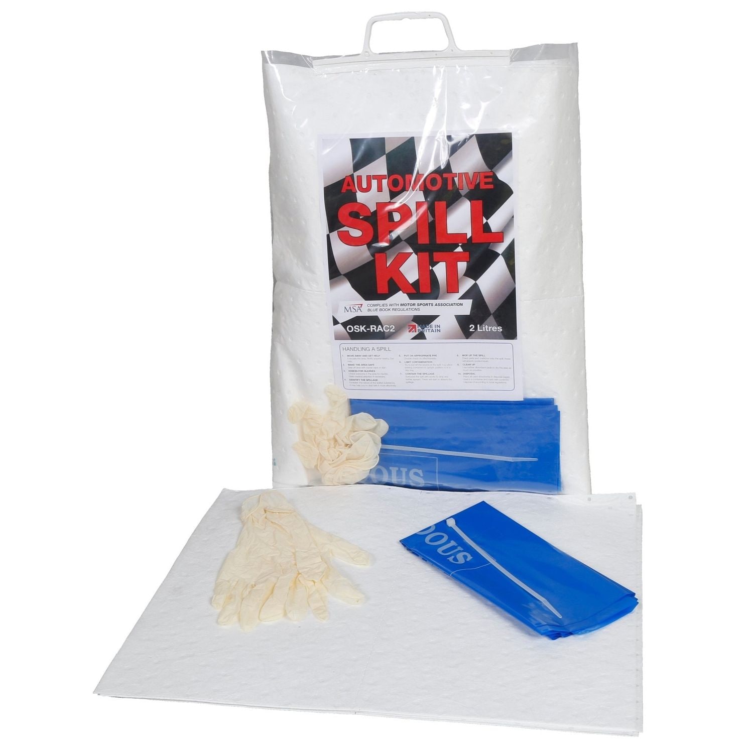 Fentex Portable Oil Fuel Spill Kit Treats 2 Litres Osk RAC2