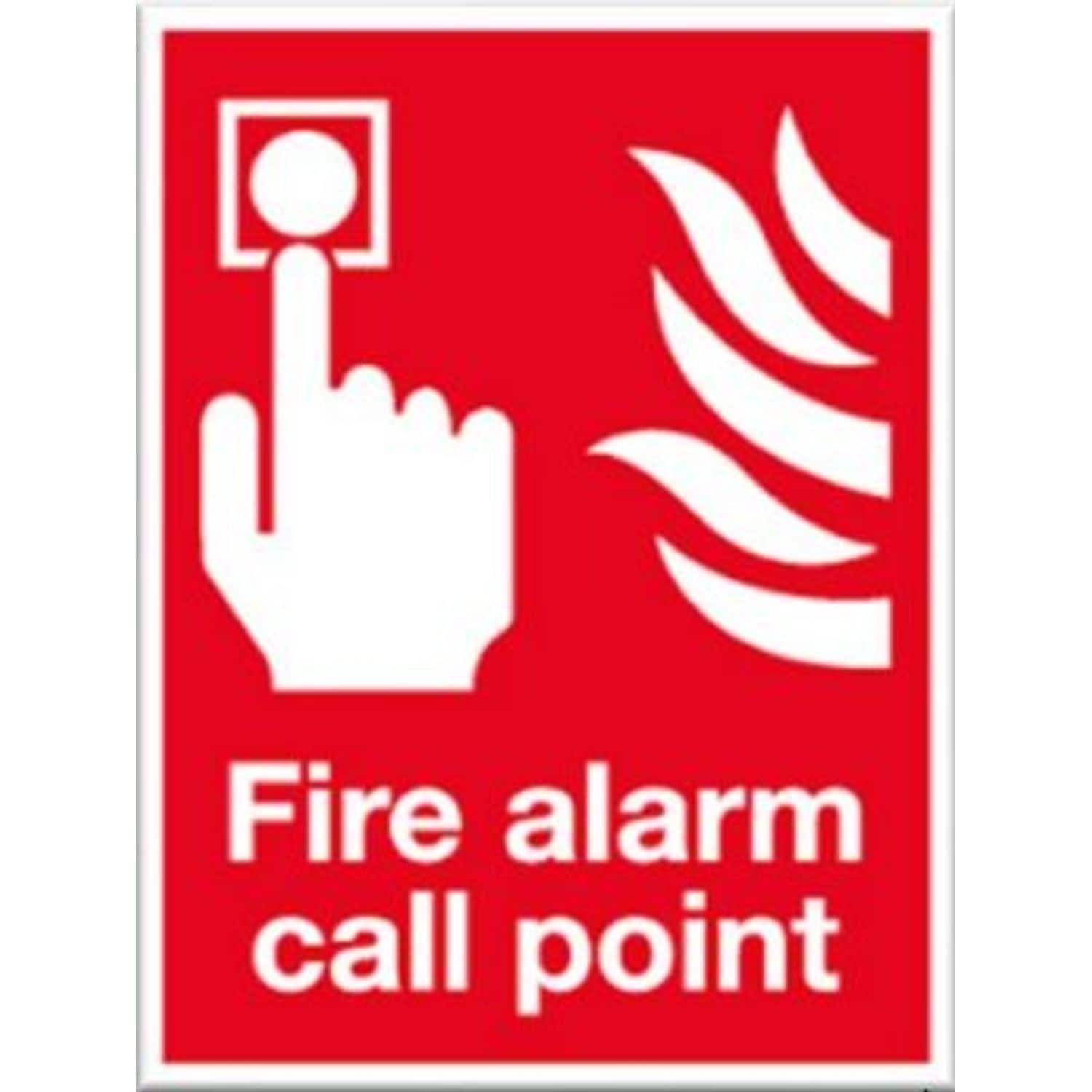 Hazkit Fire Alarm Call Point Sign 100 x 150mm 1mm Rigid Plastic - BBF35