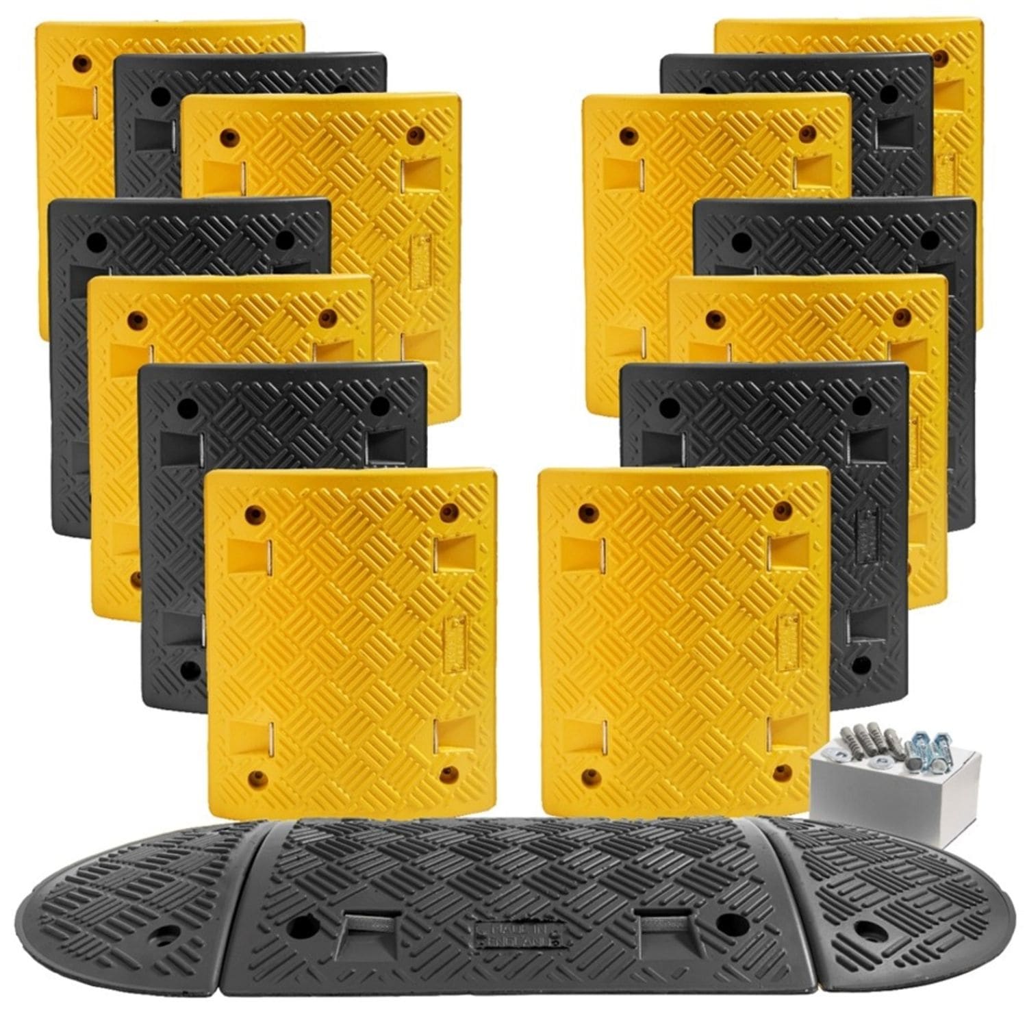 Workplace Safety Speed Ramp In Yellow & Black with 50mm Heavy Duty Sections - 8m