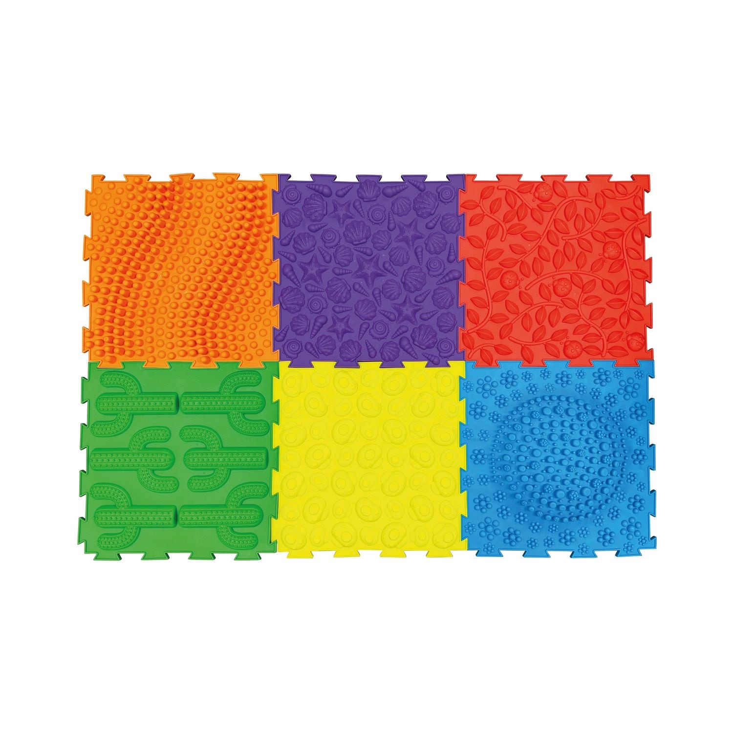 Massage Puzzle Textured Floor Tiles Indoor/Outdoor Use Assorted Bright Colours (