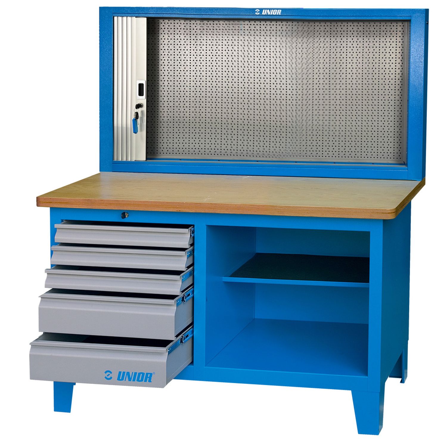 Unior Work Bench with Cabinet with Roller Shutter, 1500 - 612331