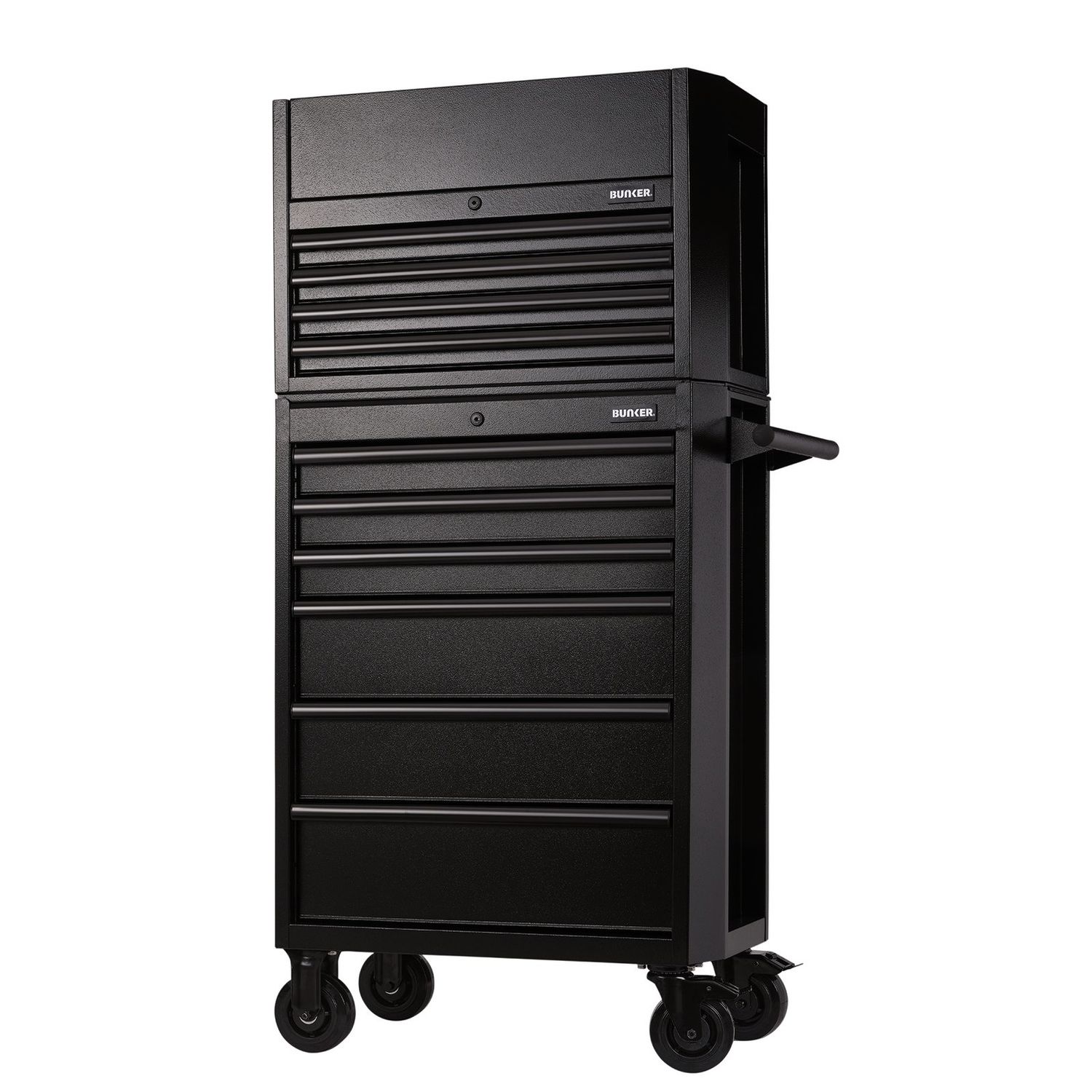 Bunker 10 Drawer Combined Roller Cabinet and Tool Chest, 26", Black