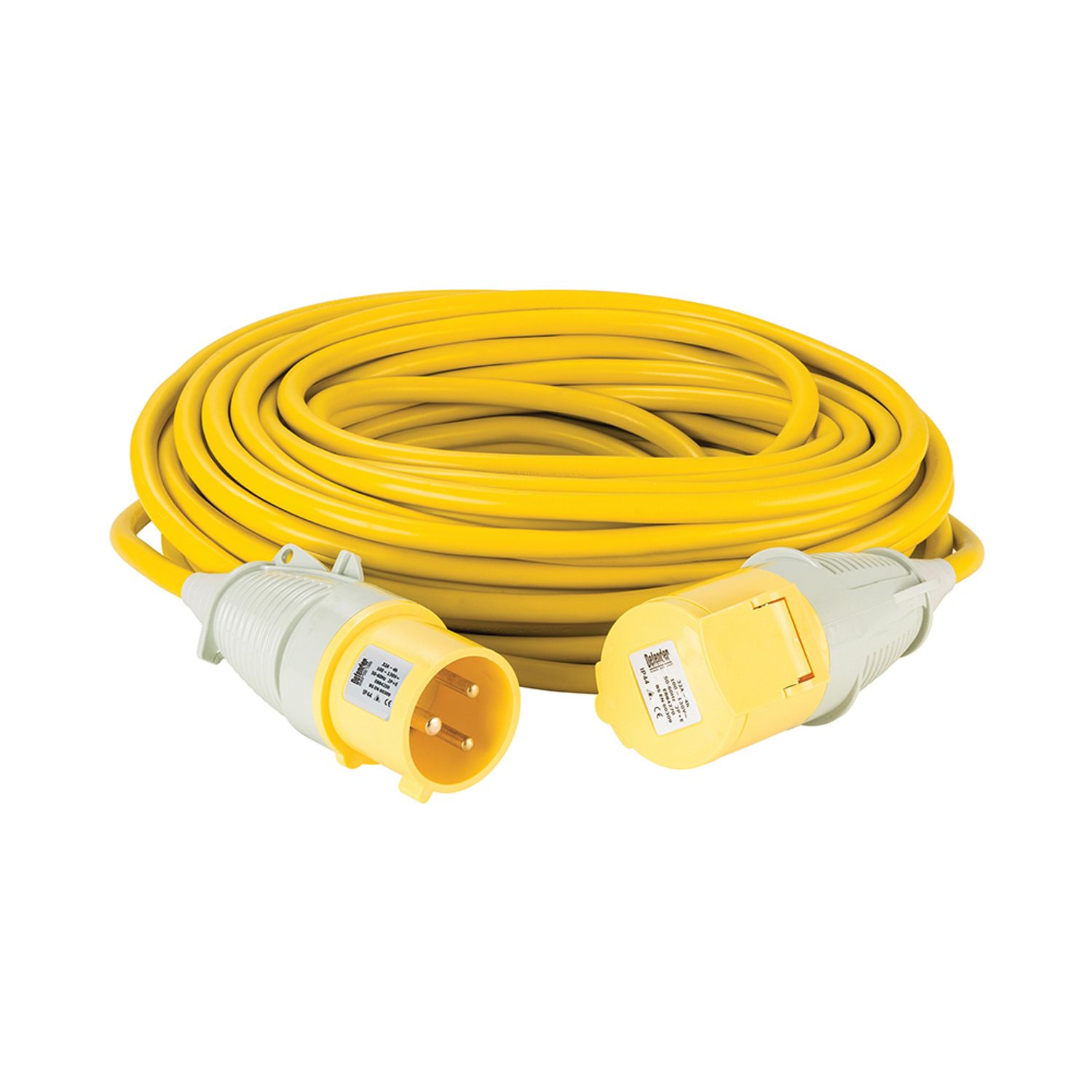 DEFENDER Extension Lead Yellow 4mm 32A 25m 110V 110v