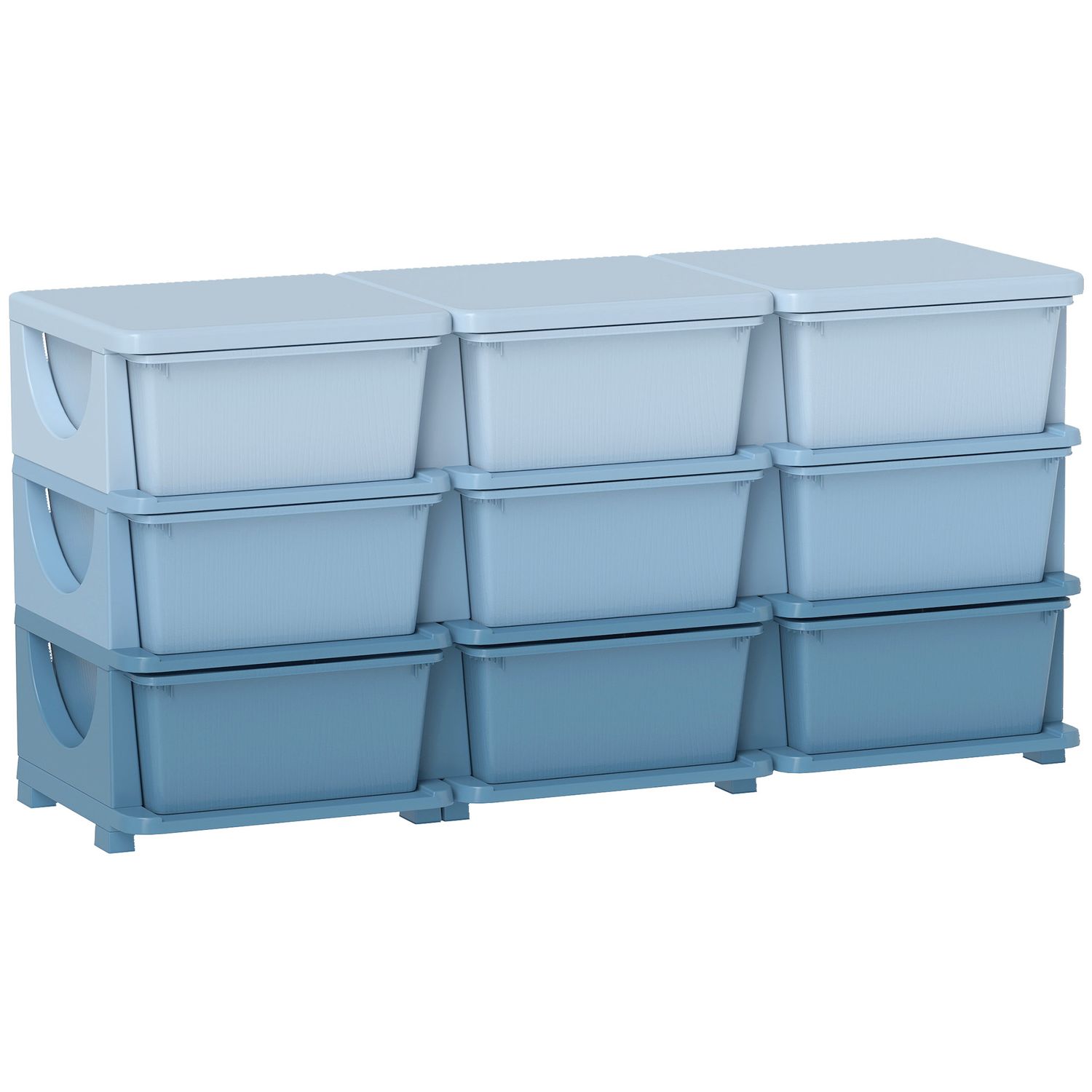 HOMCOM Kids Storage Units with Drawers 3 Tier Chest Dresser Tower Blue