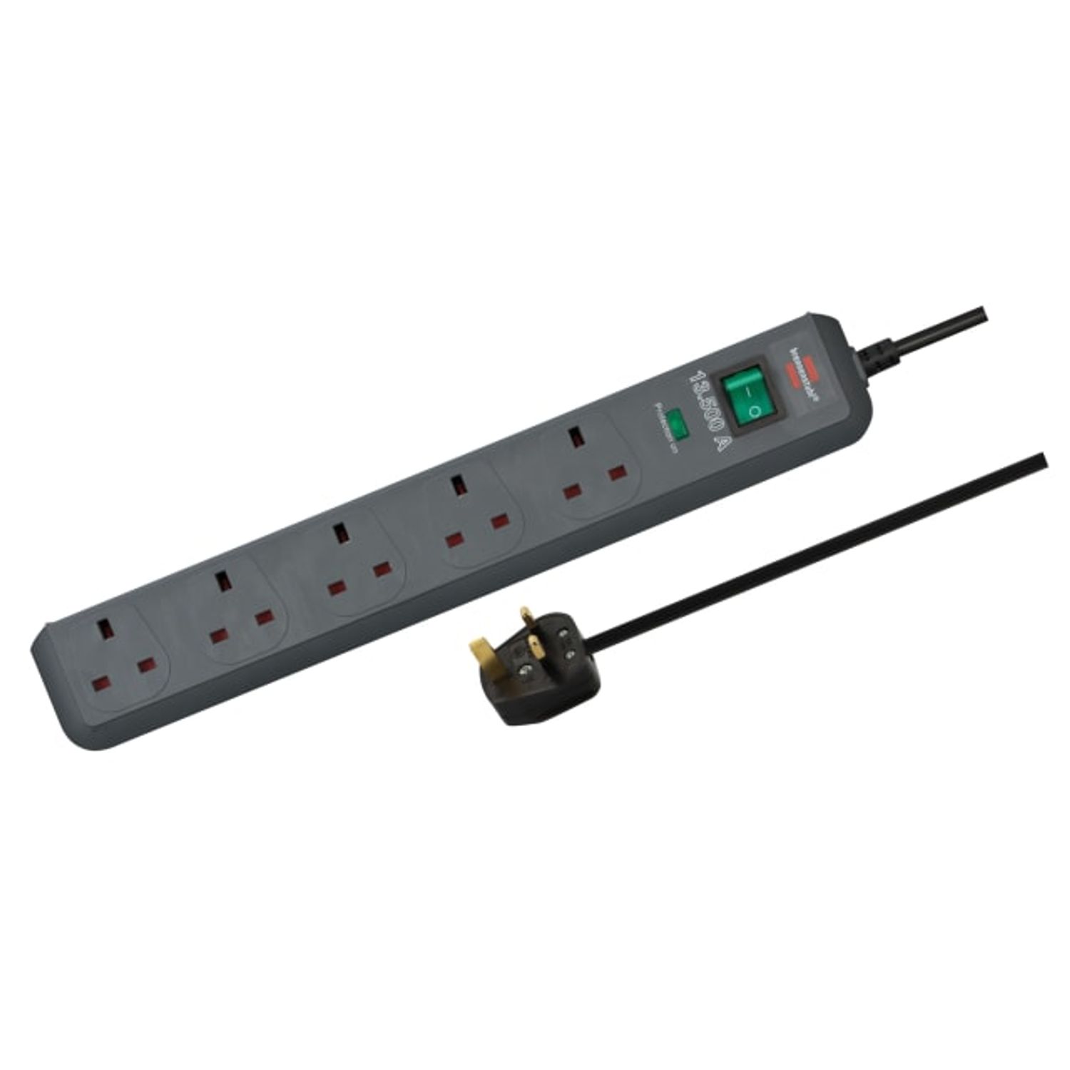 Brennenstuhl Eco-Line Extension Lead 240V 5-Gang 13A Anthracite 2m