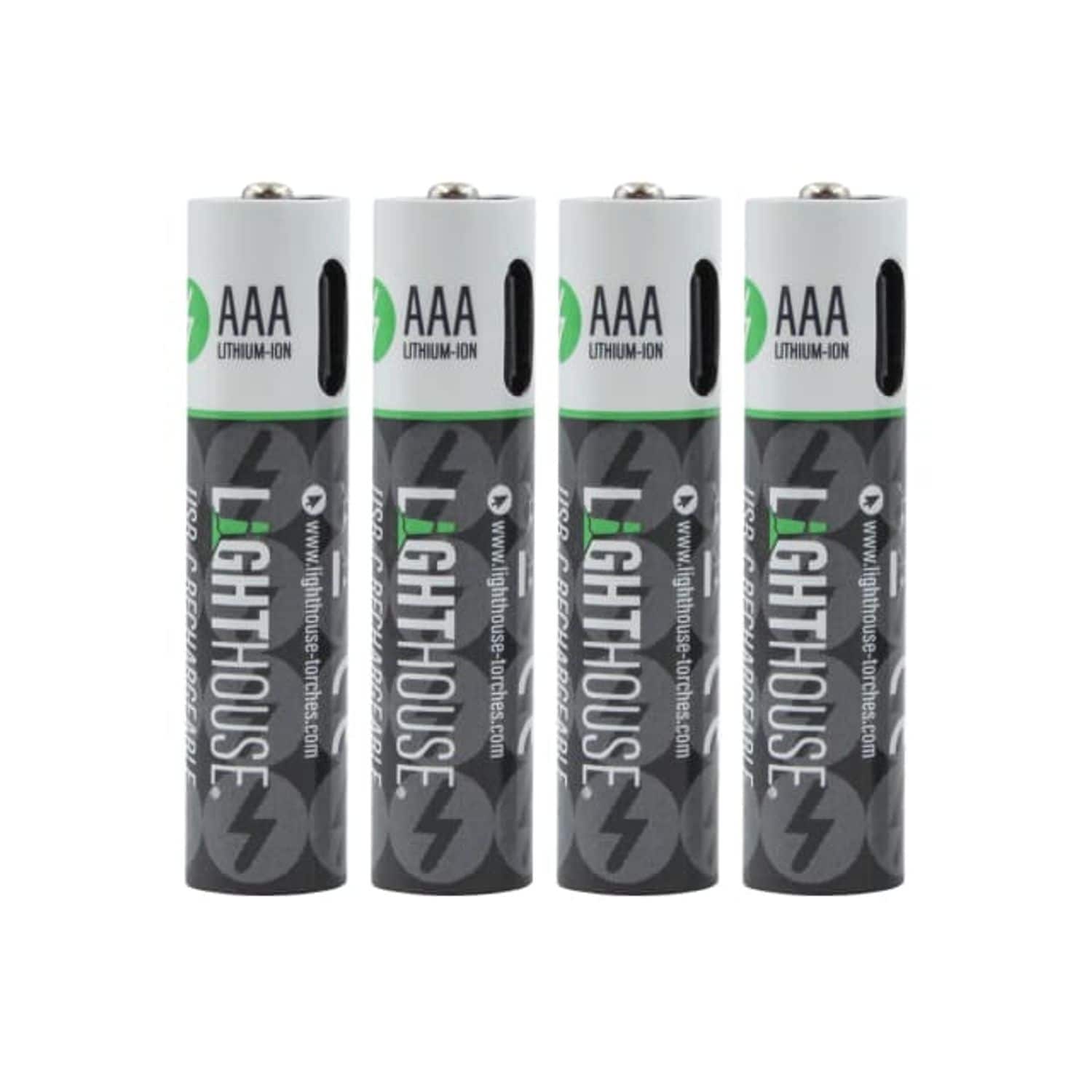Lighthouse Aaa USB-C Rechargeable Li-ion Battery Pack of 4