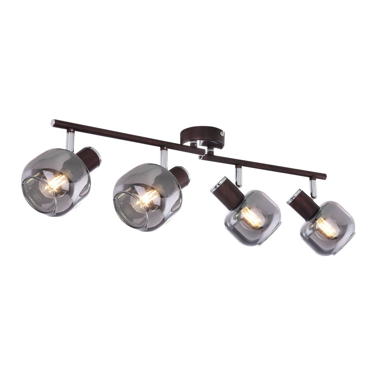 Globo Lighting Pallo Ceiling Spot Light Bar -Bronze Coloured Smoke Glass Shade 4