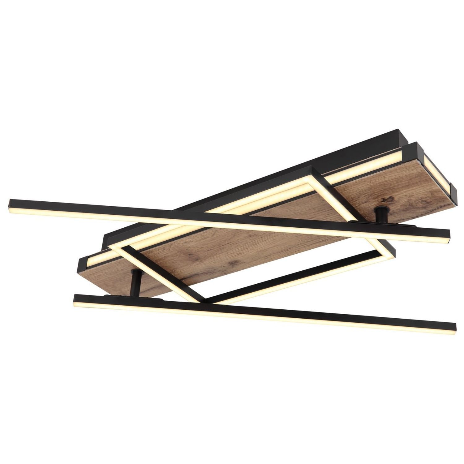 Globo Lighting Colli Integrated LED Semi Flush Ceiling -Light Matt -Black Rotata