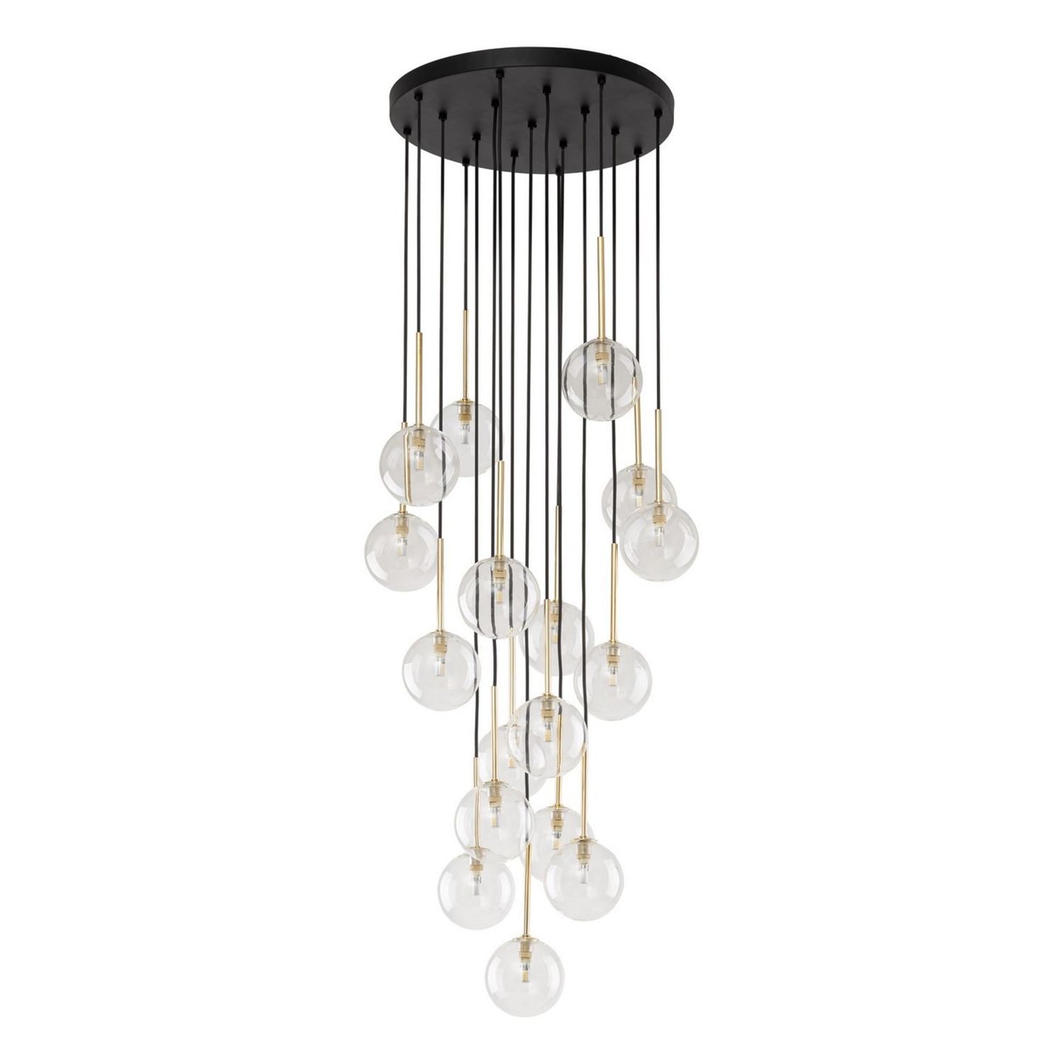 TK Lighting Nilos Cluster Pendant Ceiling -Light -Black 17xG9 5945