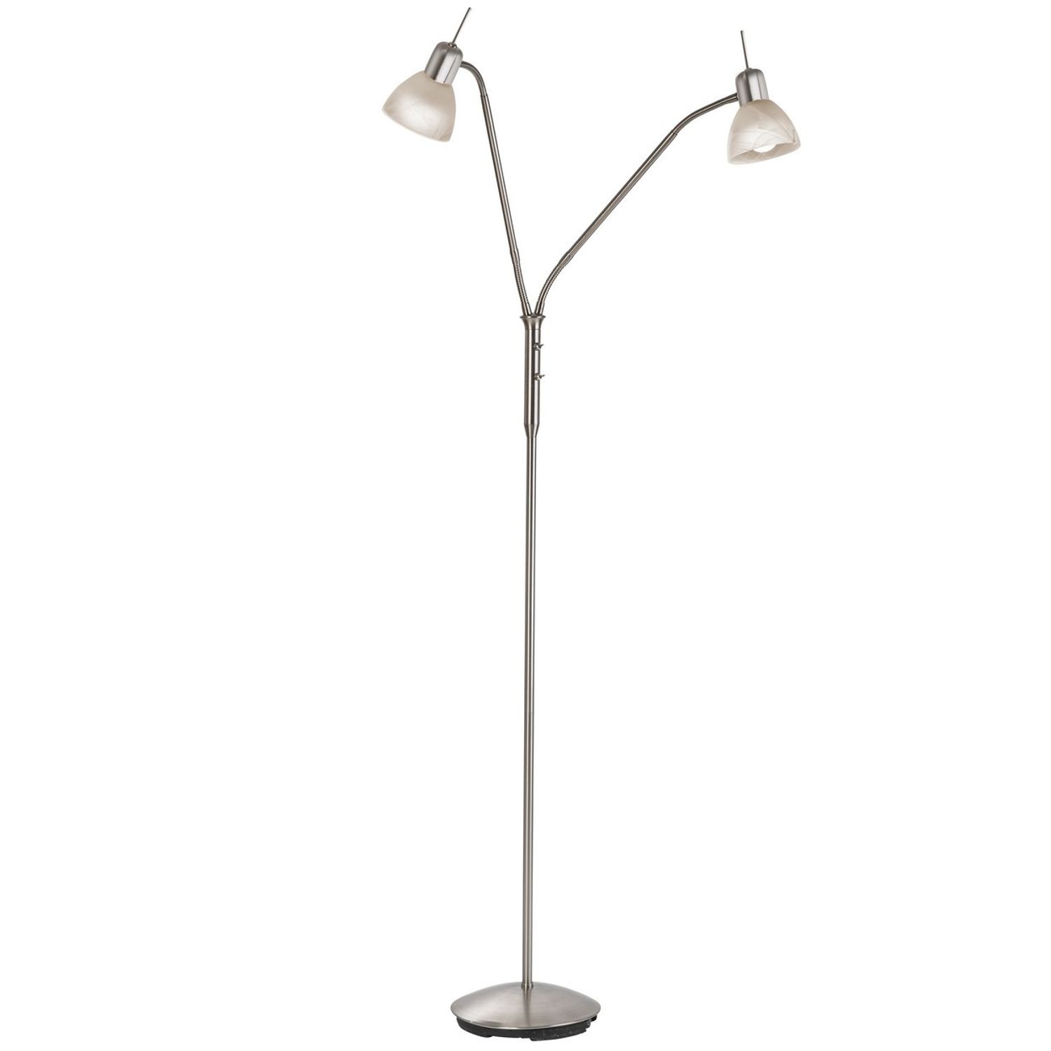 Globo Lighting Daytona Multi Arm Floor Lamp Nickel Matt -White Alabaster Optic G