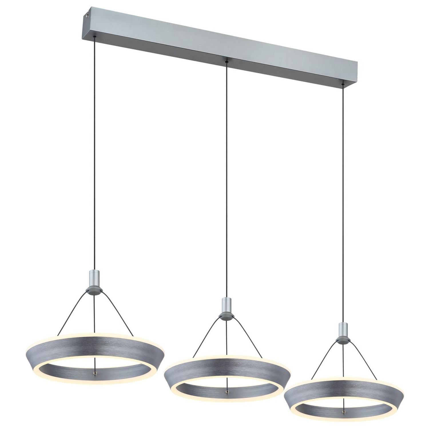 Globo Lighting Ferra Triple Ring Pendant Ceiling -Light -Grey Matt 3x LED 3000K