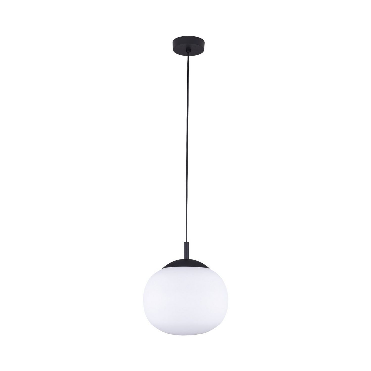 TK Lighting Vibe 25cm Globe Pendant Ceiling -Light -Black Opal Glass 1xE27 4759
