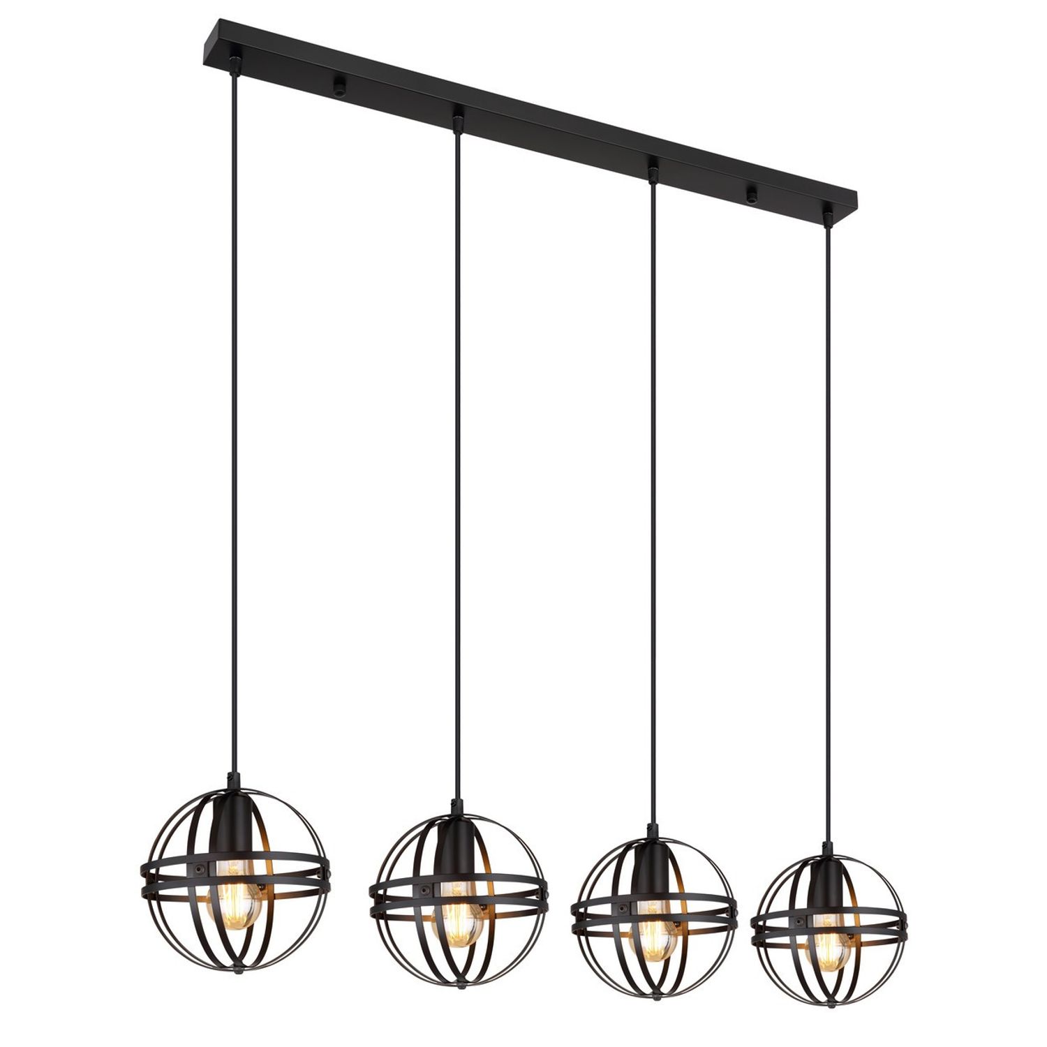 Globo Lighting Tamara II Bar Pendant Ceiling -Light Matt -Black 4x E27 - GS-1563
