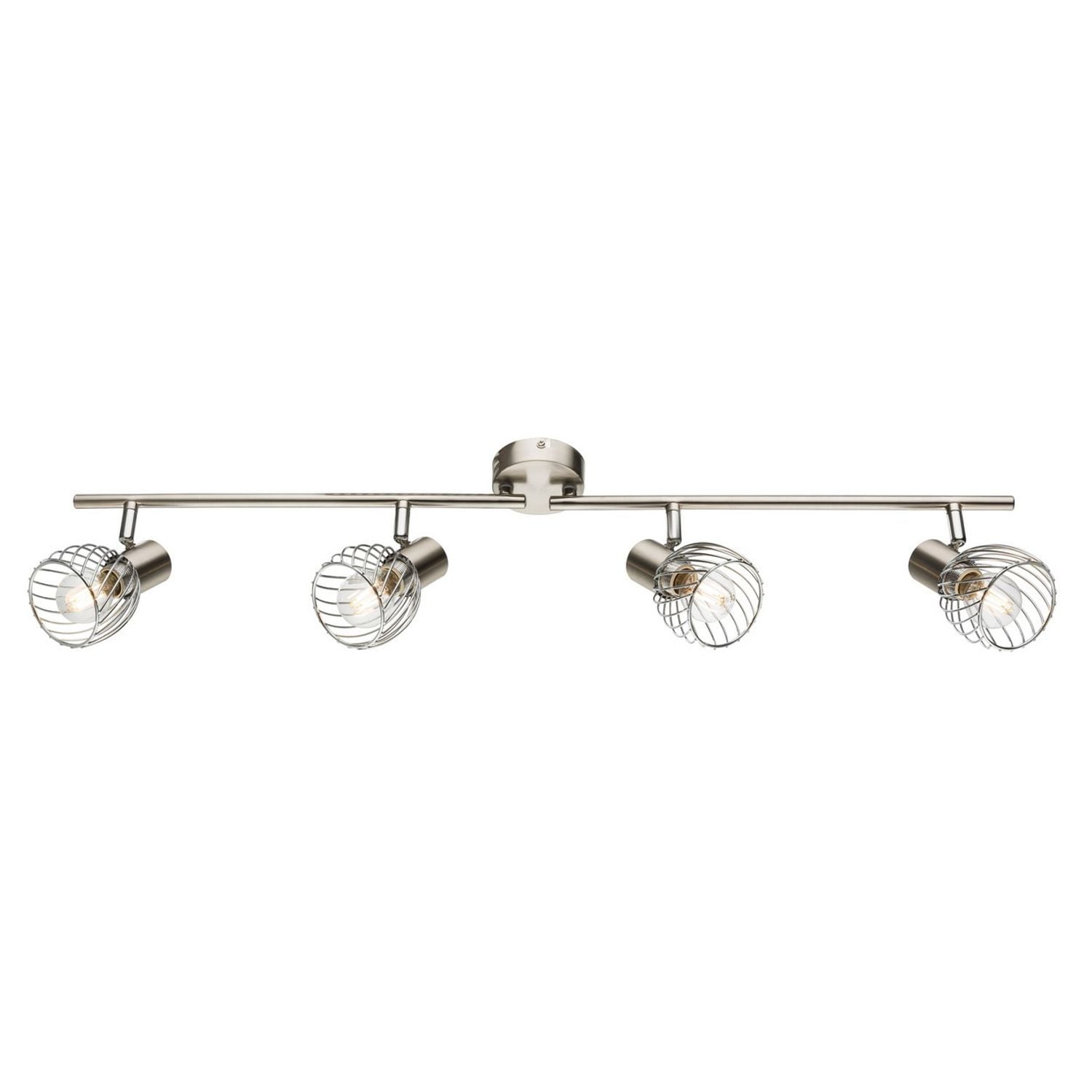 Globo Lighting Texas Ceiling Spot Light Bar Nickel Matt 4x E14 - GS-54809-4