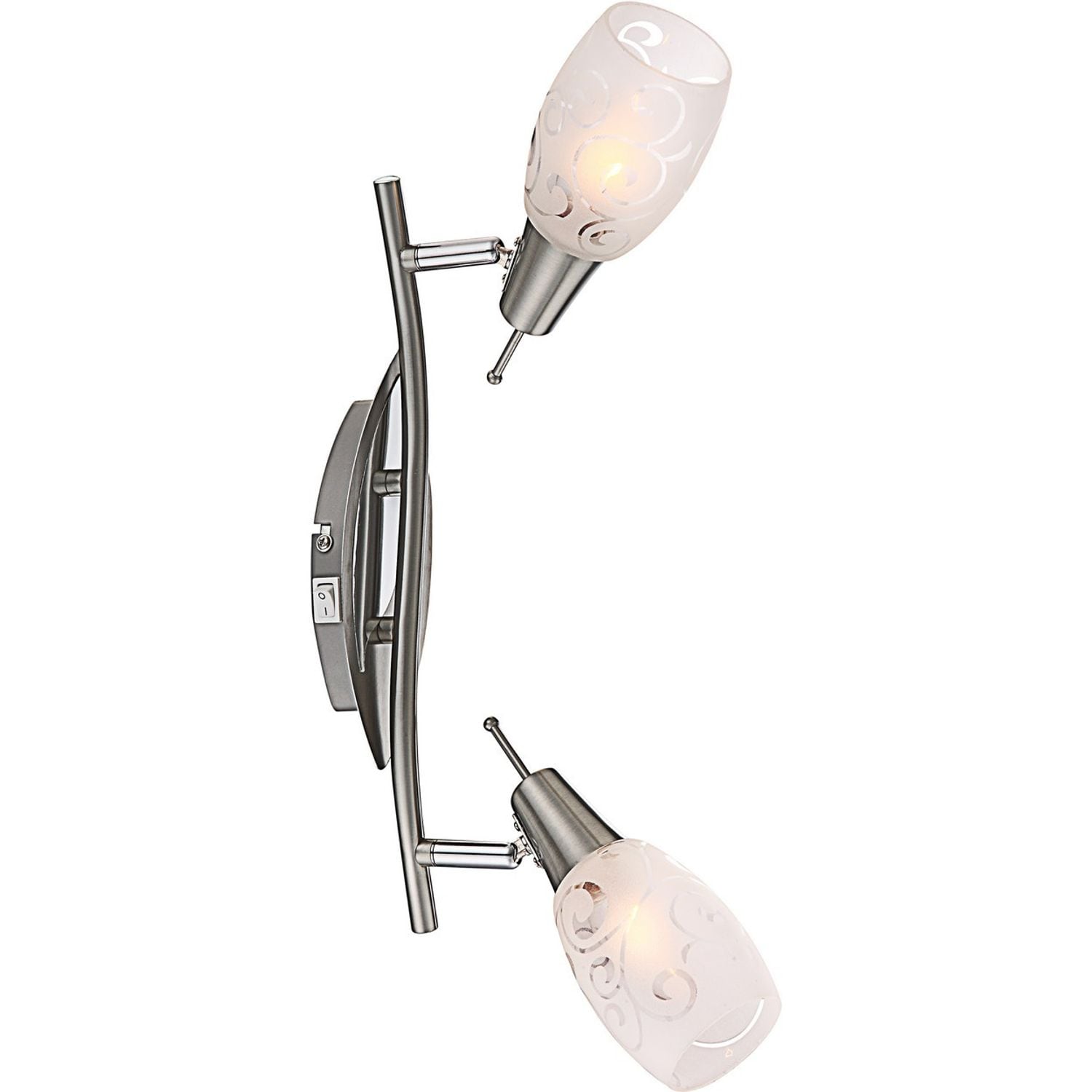 Globo Lighting Florita -Twin Ceiling Spot Light Chrome Opal Glass Shade 2x E14 -