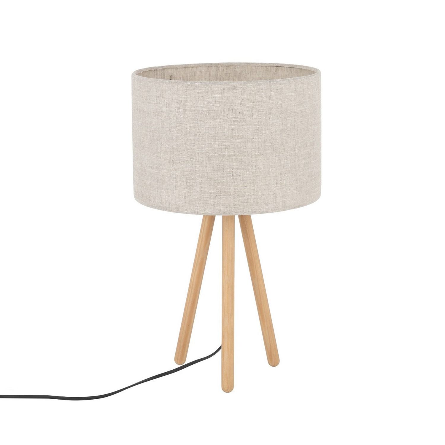 TK Lighting Tokyo Table Lamp with Round Shade Pine Cream 1xE27 5291
