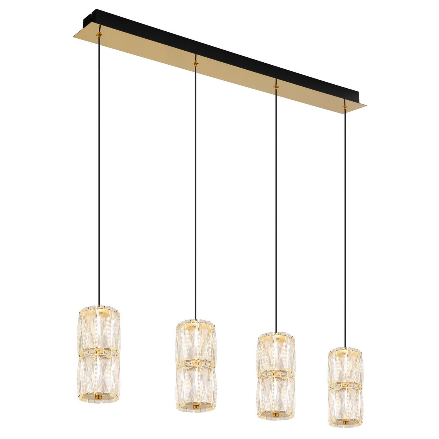 Globo Lighting Stefanie Bar Pendant Ceiling -Light Gold Colours Antique Crystals