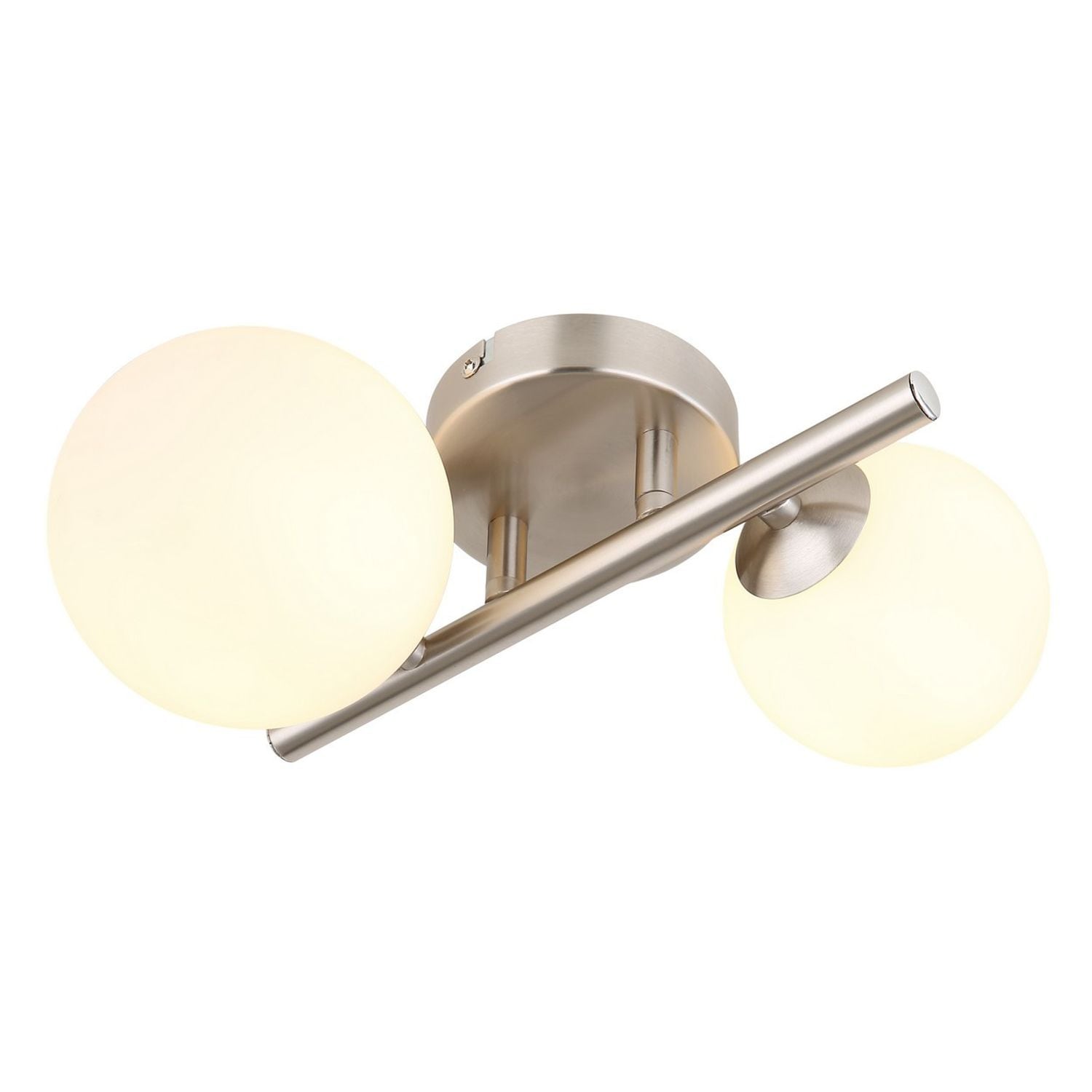 Globo Lighting Riha Globe Wall Lights Nickel Matt Opal Glass Shade 2x G9 3000K -