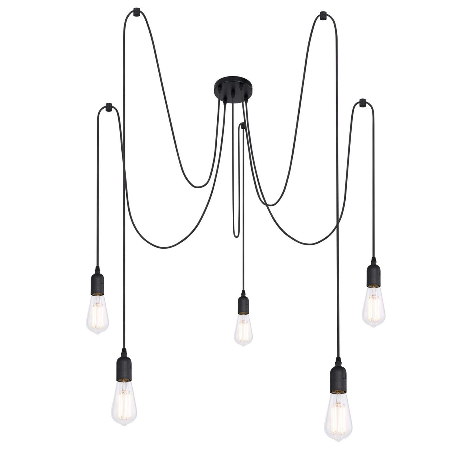 Globo Lighting Oliver Cluster Pendant Ceiling -Light -Black 5x E27 - GS-A110-5