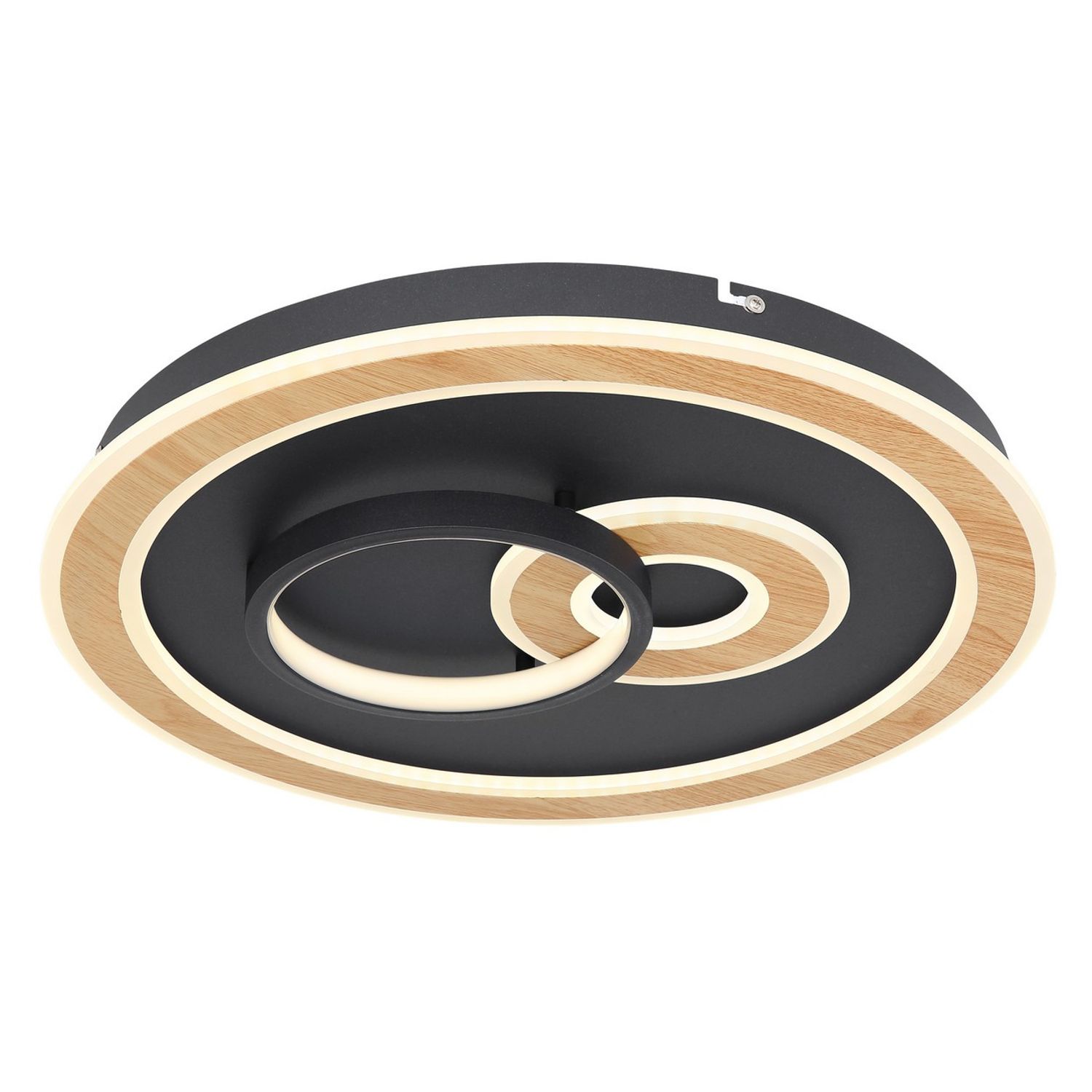 Globo Lighting Chessy Integrated LED Semi Flush Ceiling -Light Matt -Black 2x LE
