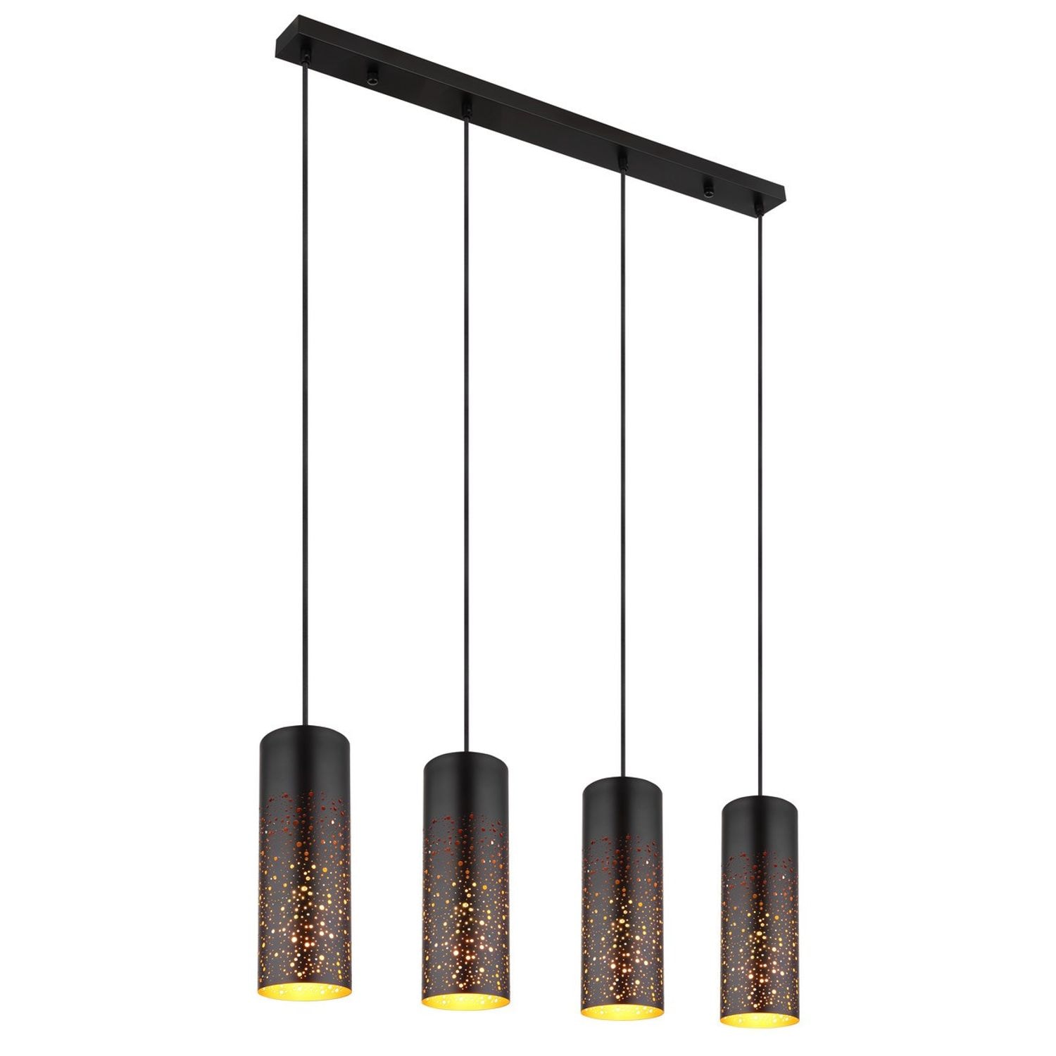 Globo Lighting Crocky Bar Pendant Ceiling -Light Matt -Black 4x E27 - GS-21005-4