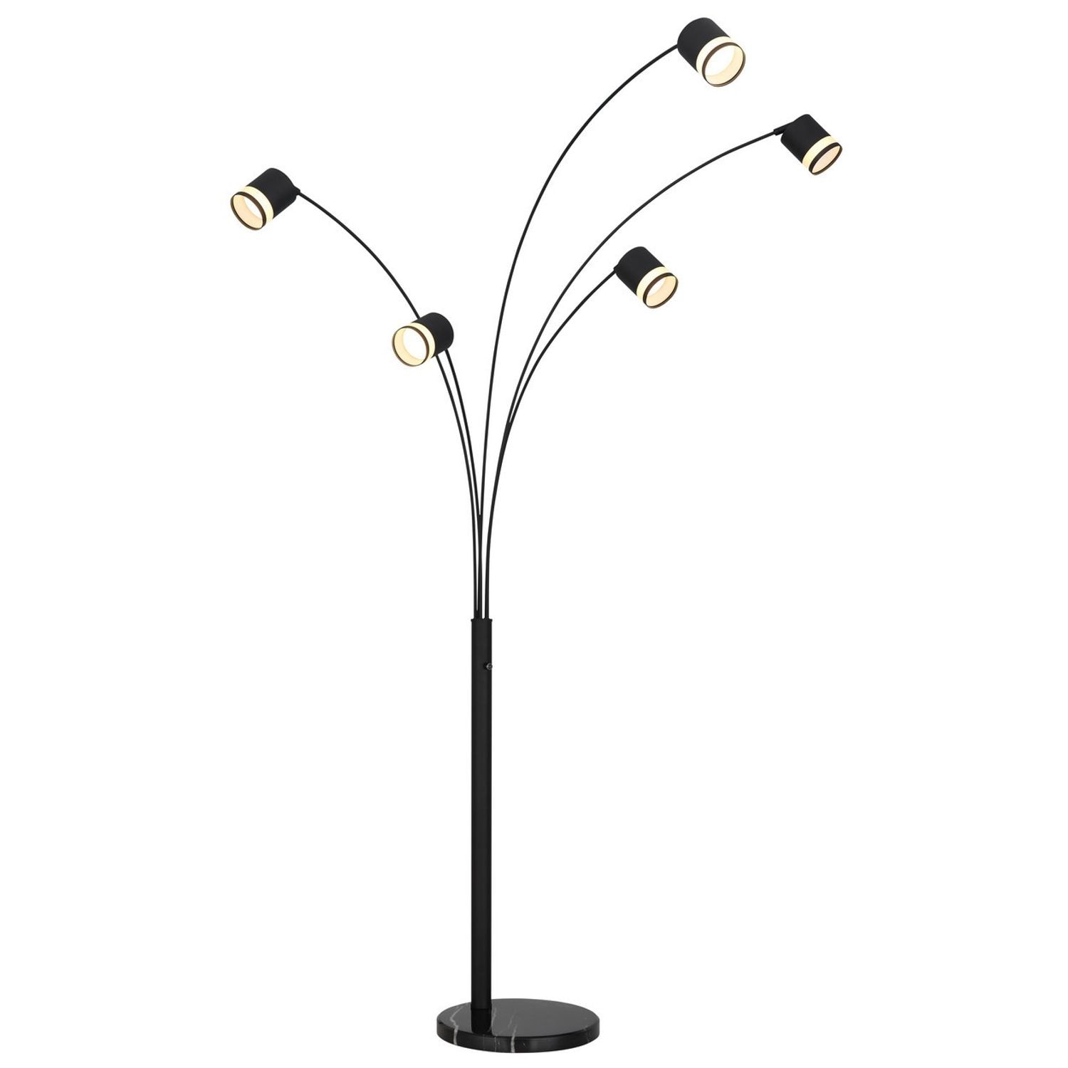 Globo Lighting Lucero Multi Arm Floor Lamp Matt -Black 5x GX53 3000K - GS-57852S