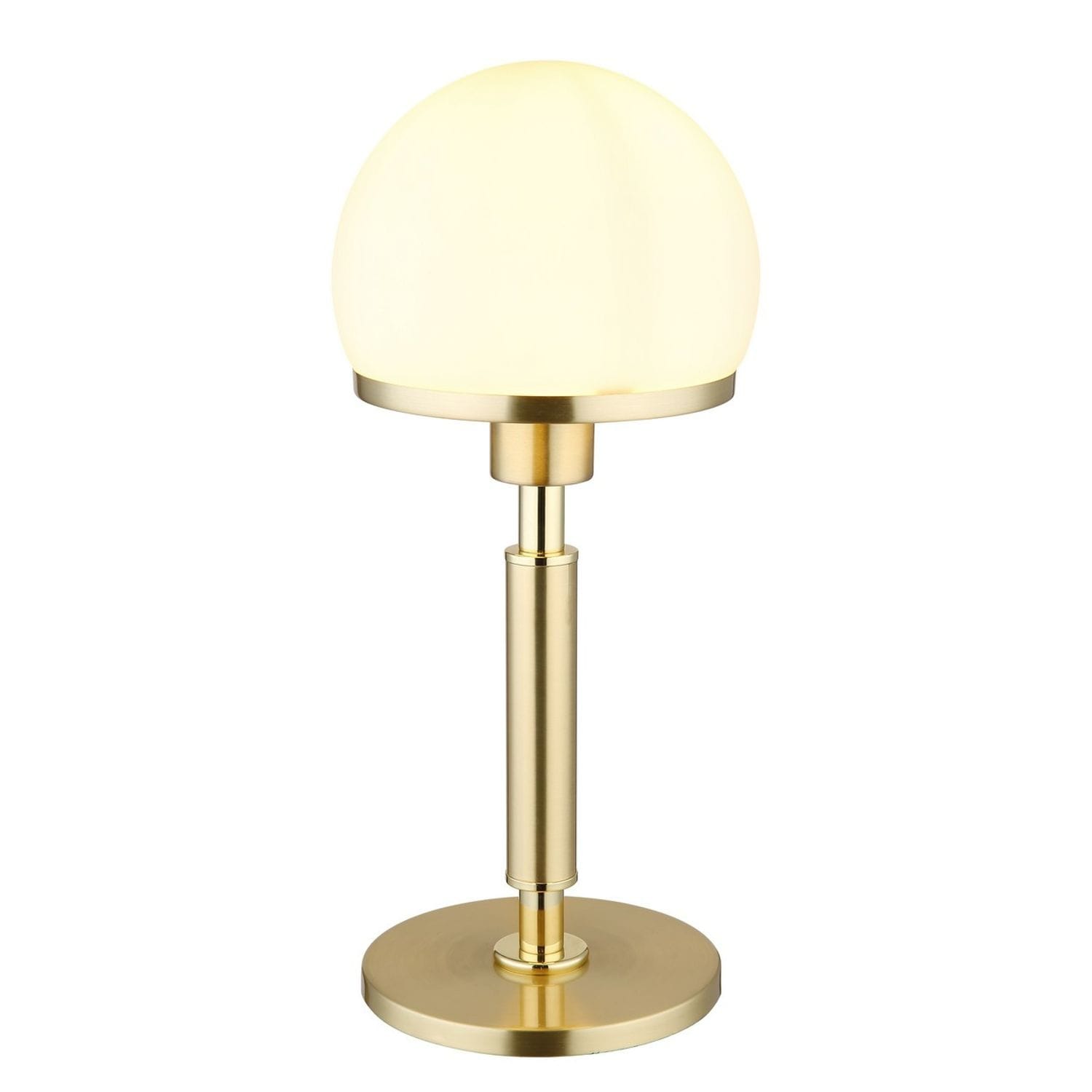 Globo Lighting Haku Globe Table Lamp Brass-Coloured Opal Glass Shade 1x E27 - GS