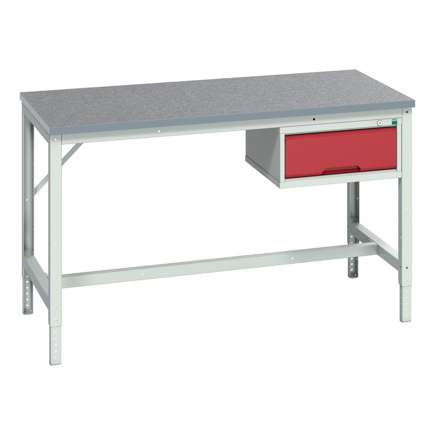 Bott Verso Framework Bench (Lino) with 1 Drawer Cabinet WxDxH 1500x800x930mm RAL