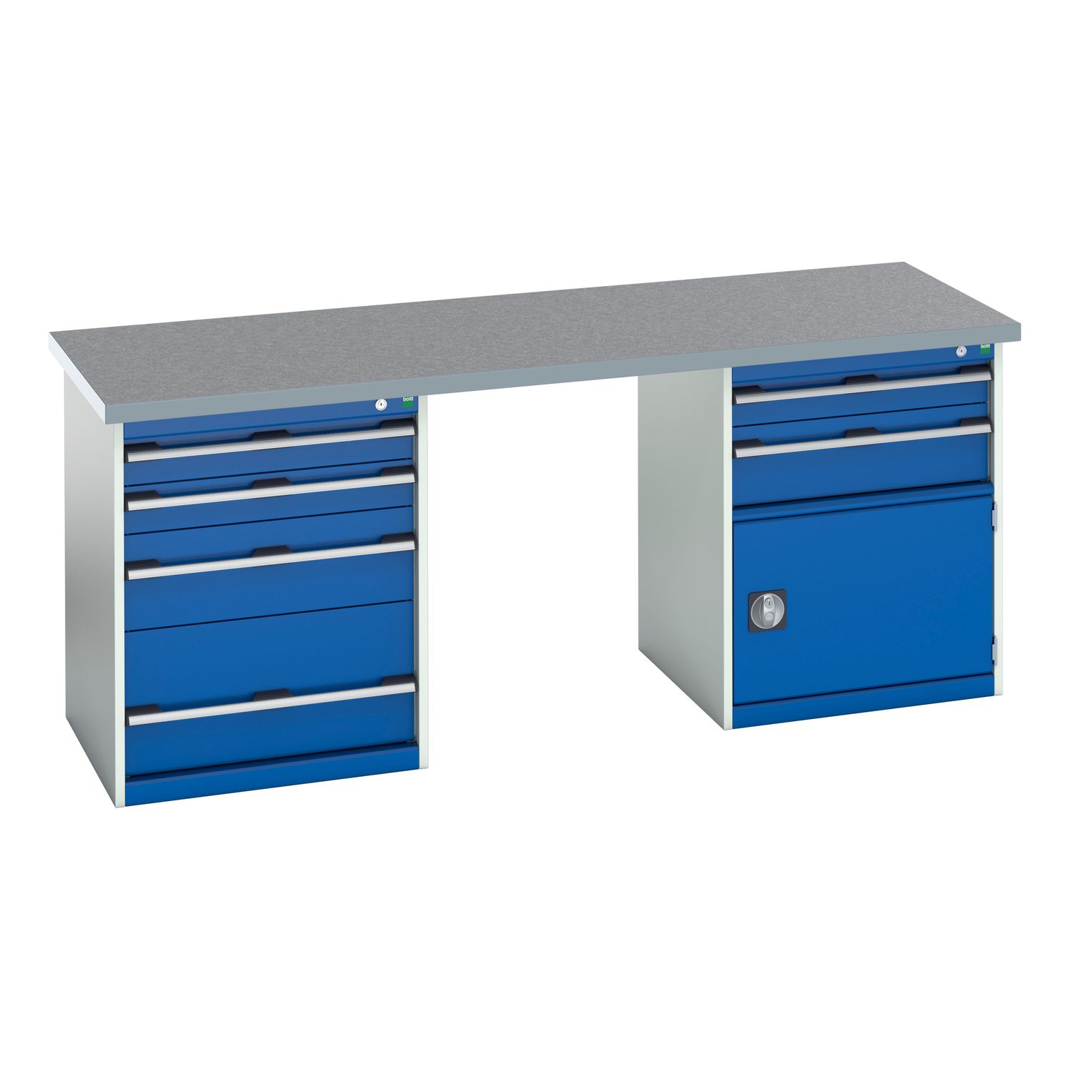 Bott Cubio Pedestal Island Bench (Lino) 4 Drawer/2 Drawer-Door Cabinets WxDxH 20