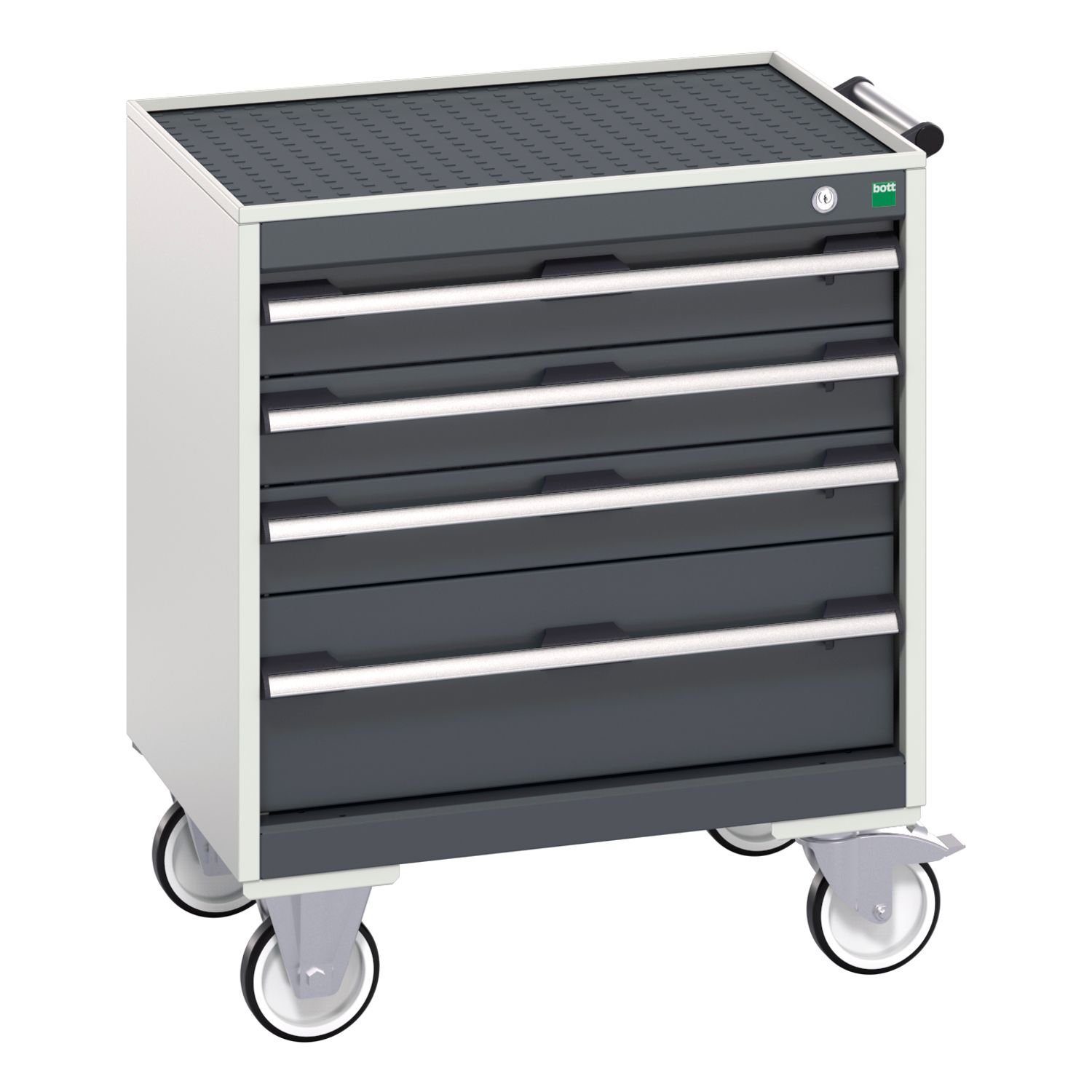 Bott Cubio Mobile Cabinet with 4 Drawers & Top Tray/Mat WxDxH 650x525x785mm RAL