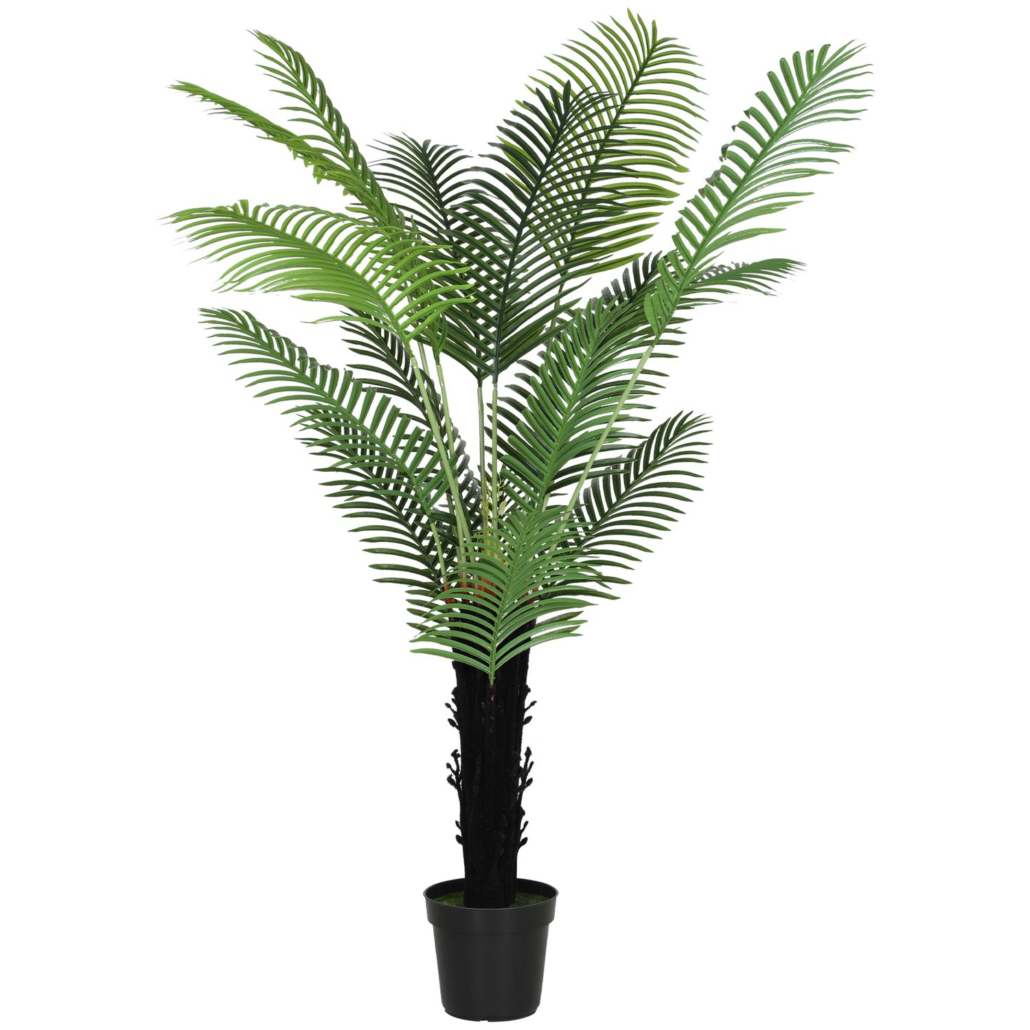 HOMCOM 175cm Artificial Areca Palm Tree with PE Leaves and Flocked Soil 23cm x 1
