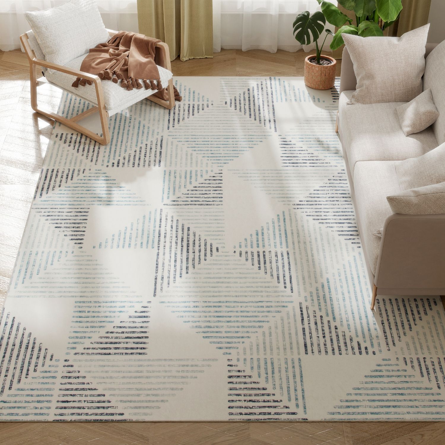 HOMCOM Non-Slip -Large Rug for Living Room 290 x 200 cm Multi-Coloured 290W x 20