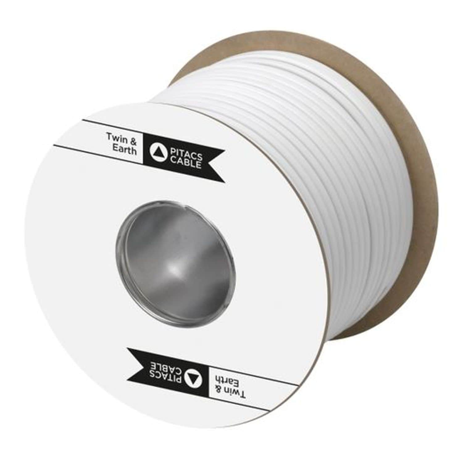 Pitacs 6242B 2.5mm -Twin and Earth - White Lsf Cable 100M Drum