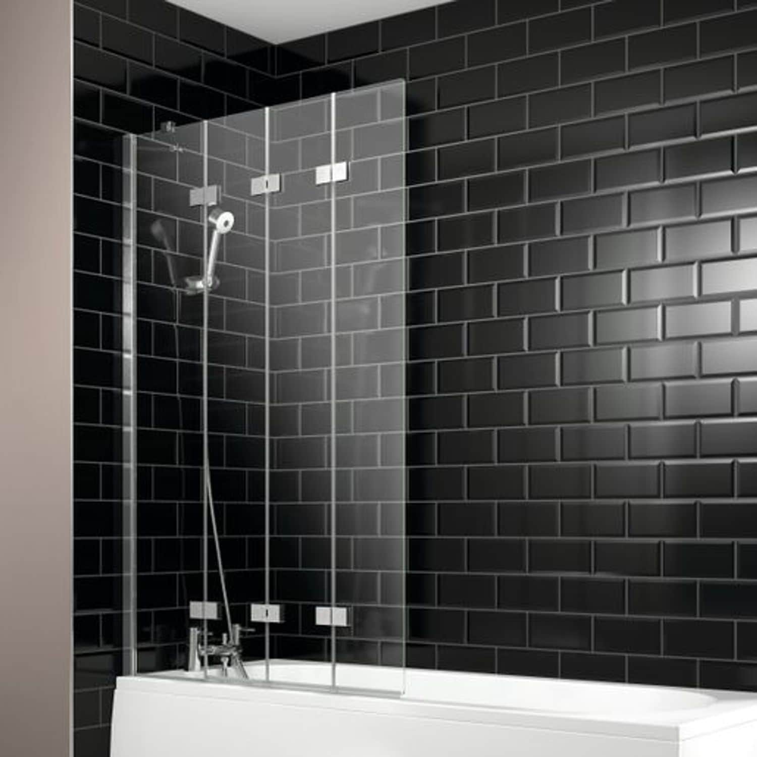 iflo Kalhatti Frameless 4 Panel Folding Bath Screen Right Hand