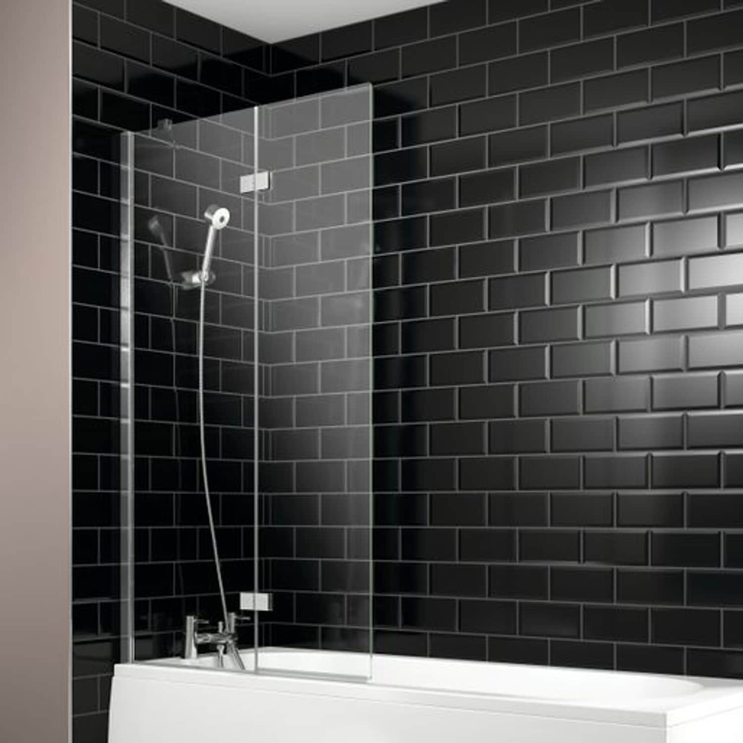 iflo Kalhatti Frameless Double Panel Bath Screen Right Hand  1500 mm x 875 mm