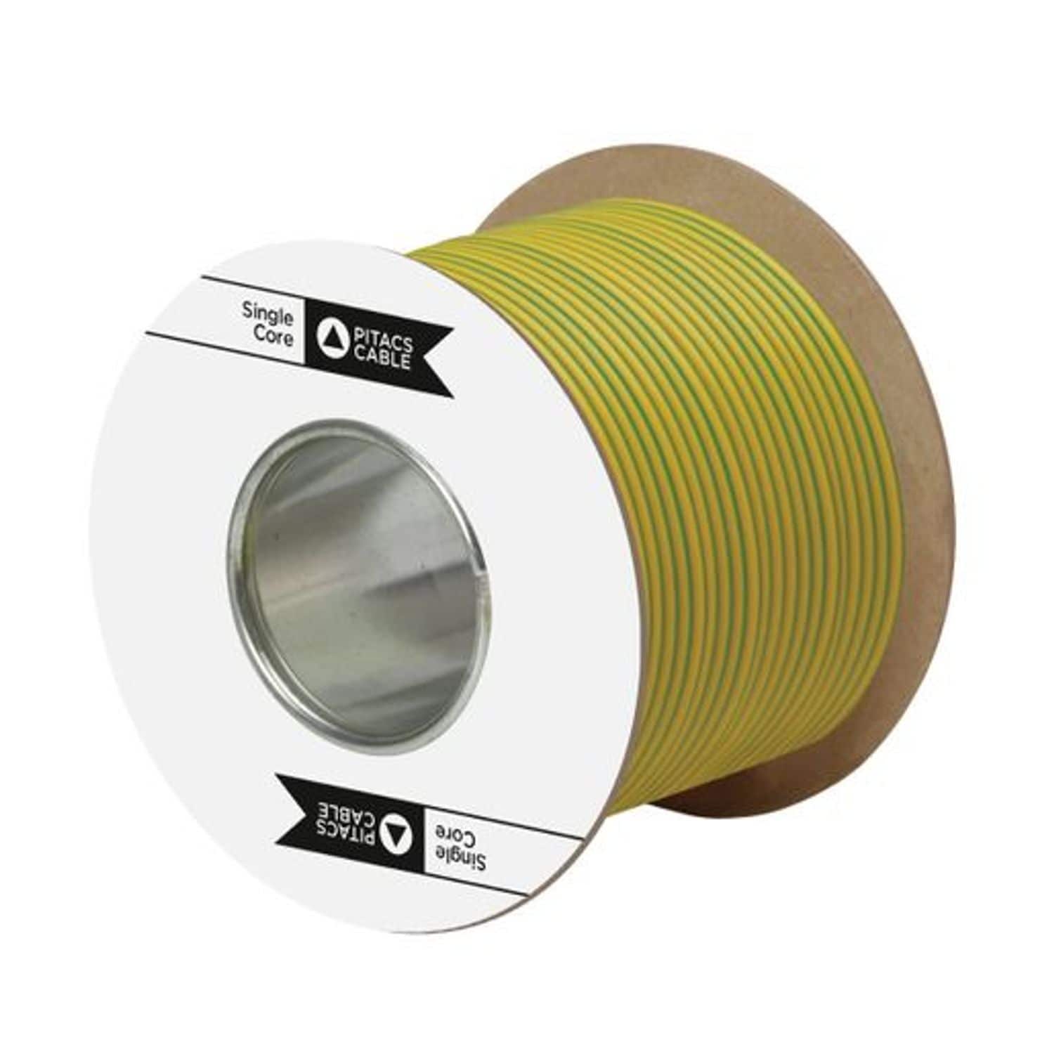 Pitacs 6491X 2.5mm 1 Core -Green/-Yellow Cable 100M Drum