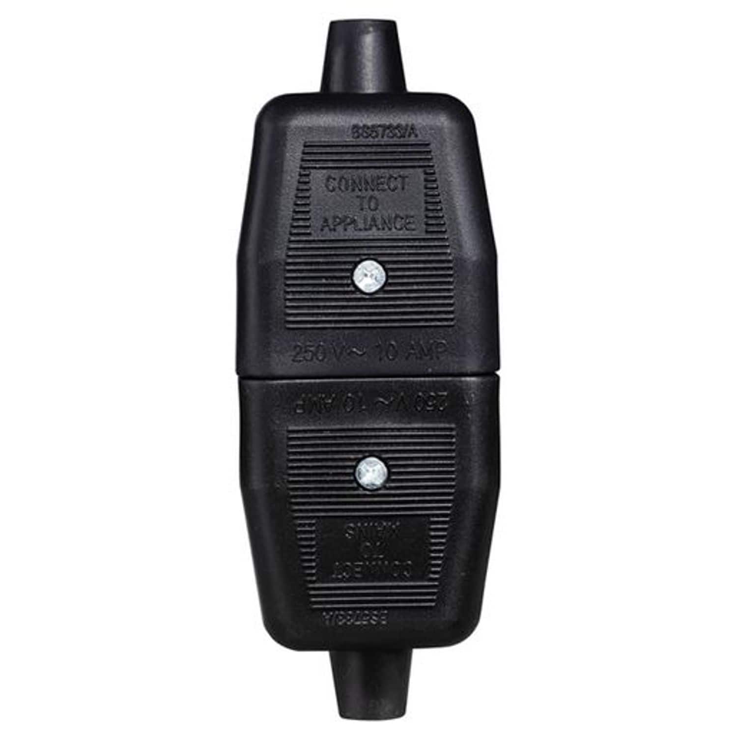 Masterplug 3 Pin Heavy Duty Reversible Inline Plastic Connector - Black - NC103B