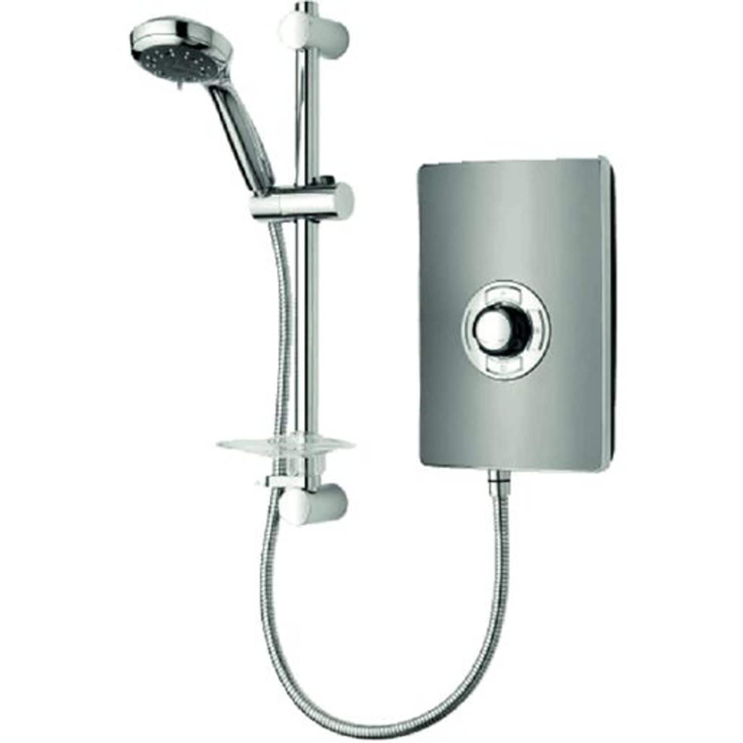 Triton T100 X -R Slimline Electric Shower 8.5 KW - White and Satin SP1008 X -R -