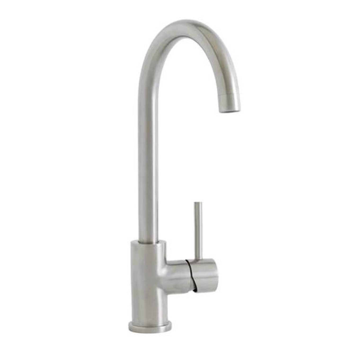 iflo Arras Monoblock Swan Neck Kitchen Mixer Tap Brushed Nickel