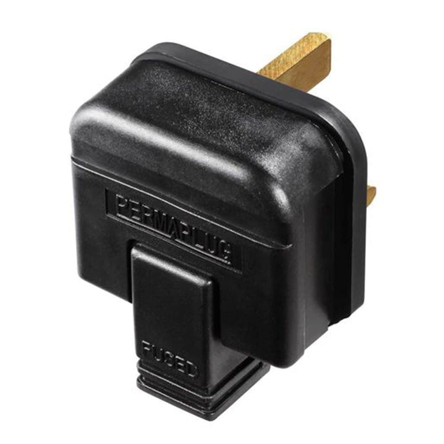 Masterplug Work Heavy Duty Rewireable Plug - Black 13 -A - HDPT13B-01