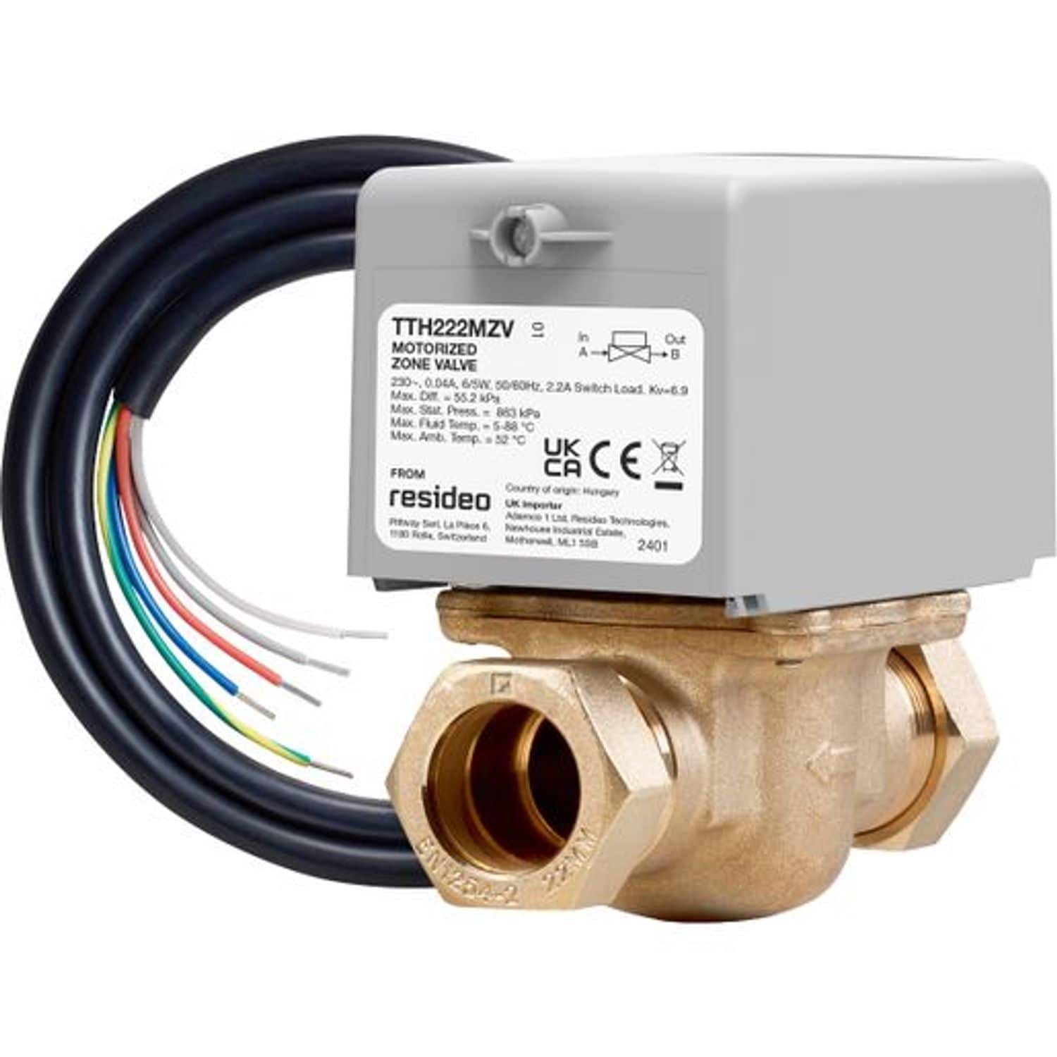 Honeywell TotalHome 22mm 2 Port Zone Valve - TTH222MZV