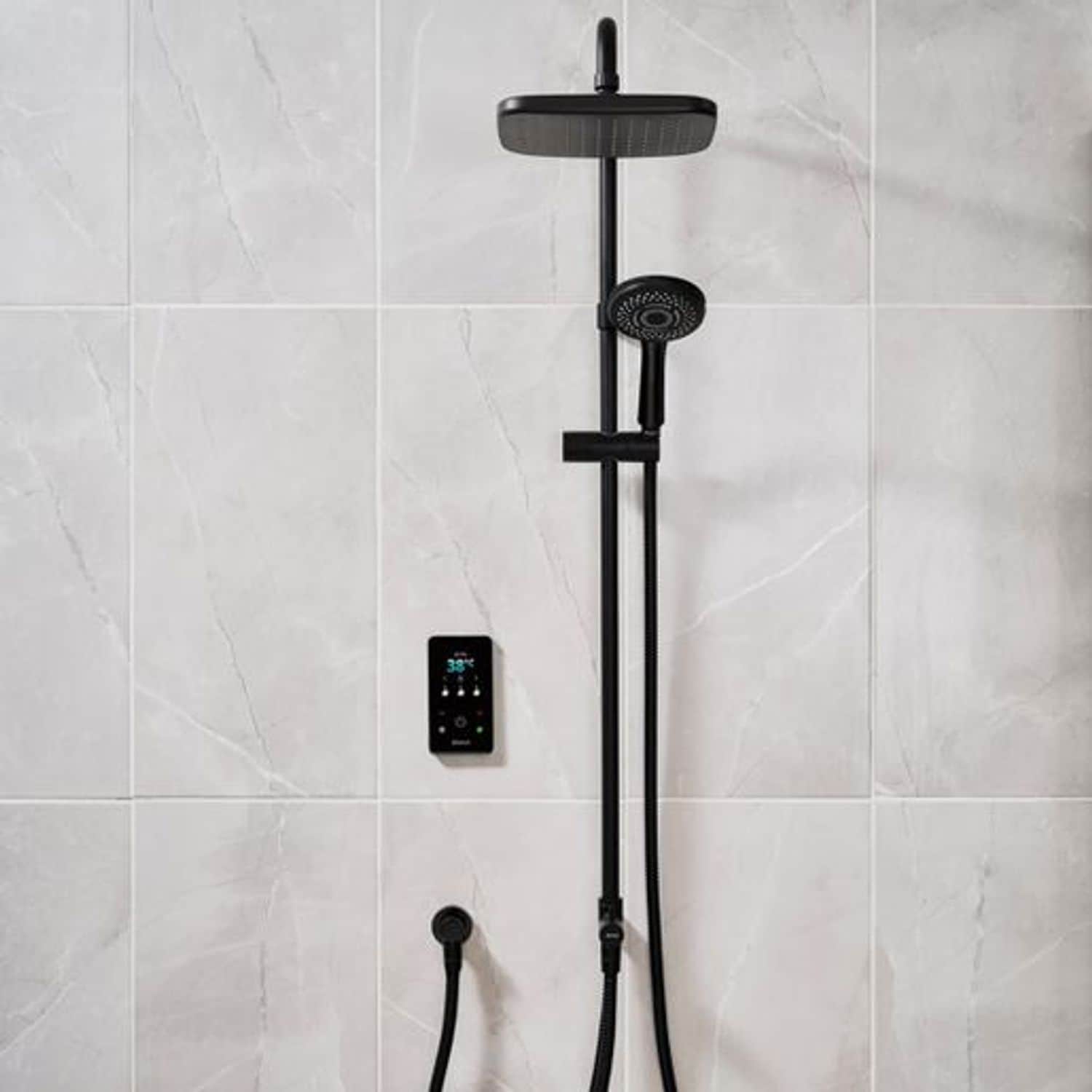 Triton ENVi 9.0kW Thermostatic Electric DuElec Dual Outlet Shower - Black - GEEN