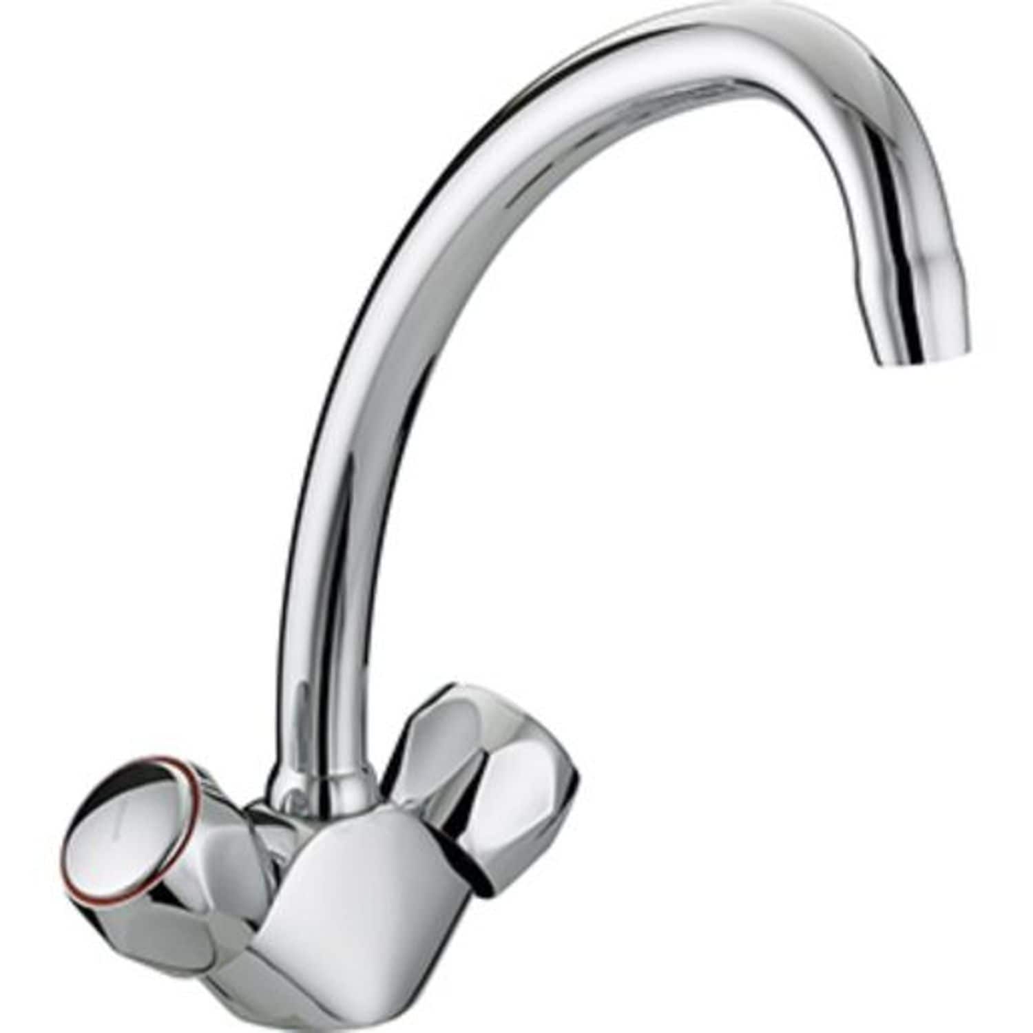 Bristan Club Budget Monoblock Sink Mixer Tap Chrome with -Metal Heads Vacuum Bsn